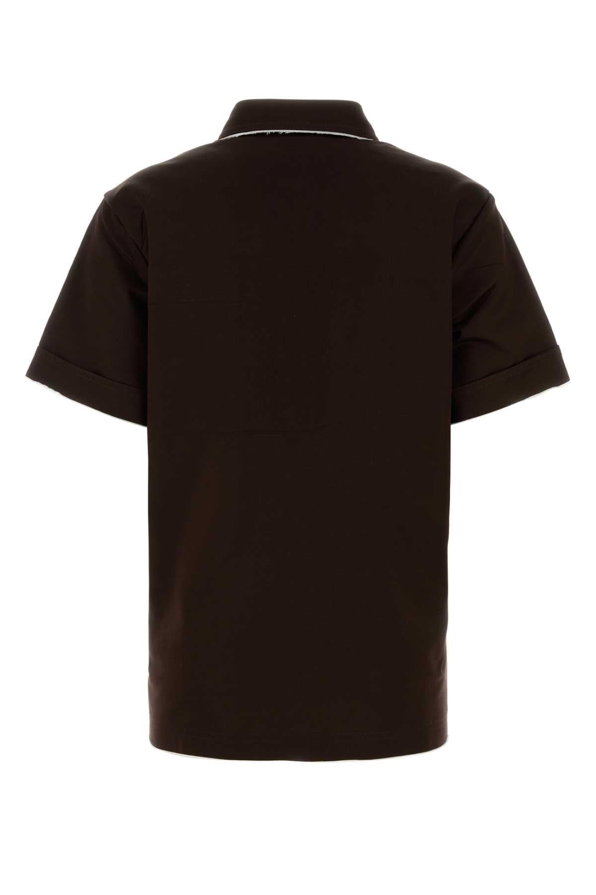 Prada Women Chocolate Cotton Polo Shirt PRADA