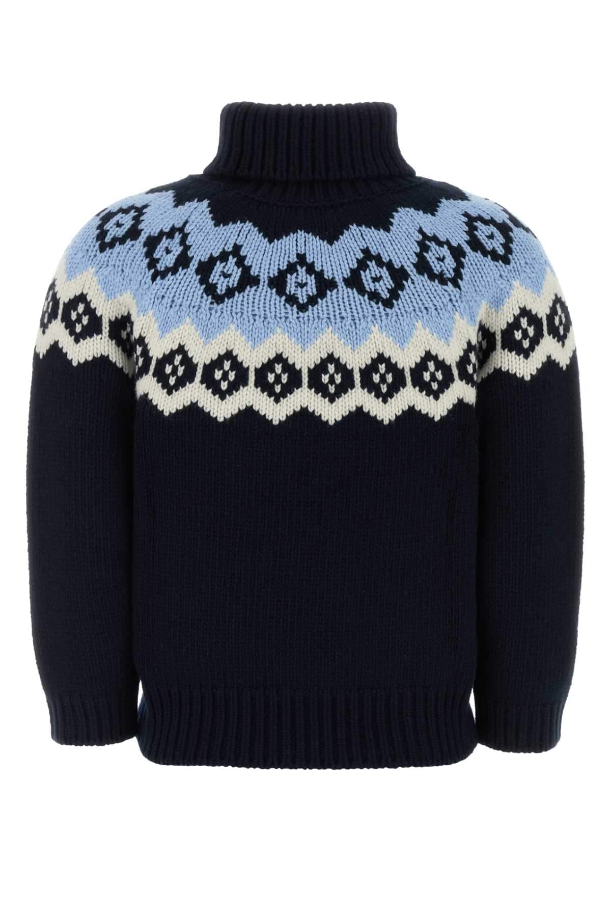 Prada Women Dark Blue Wool Blend Sweater