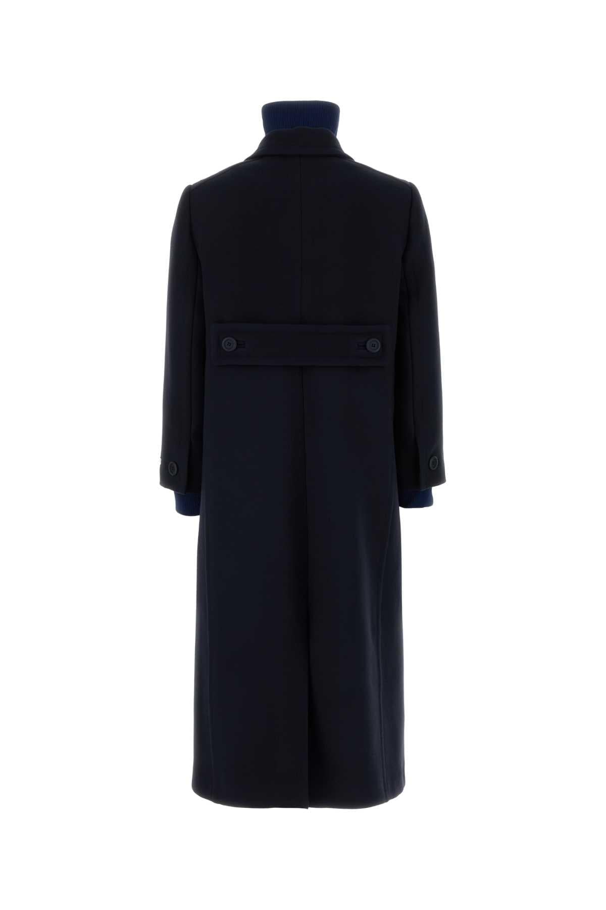Prada Women Navy Blue Wool Coat PRADA