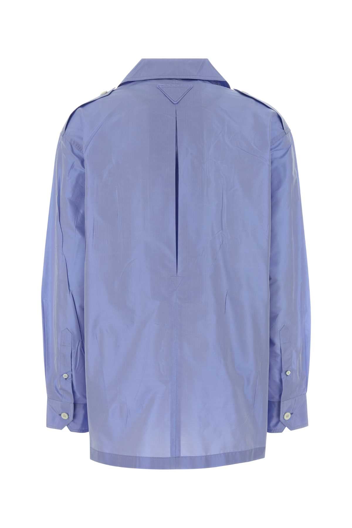 Prada Women Light-Blue Taffeta Shirt PRADA