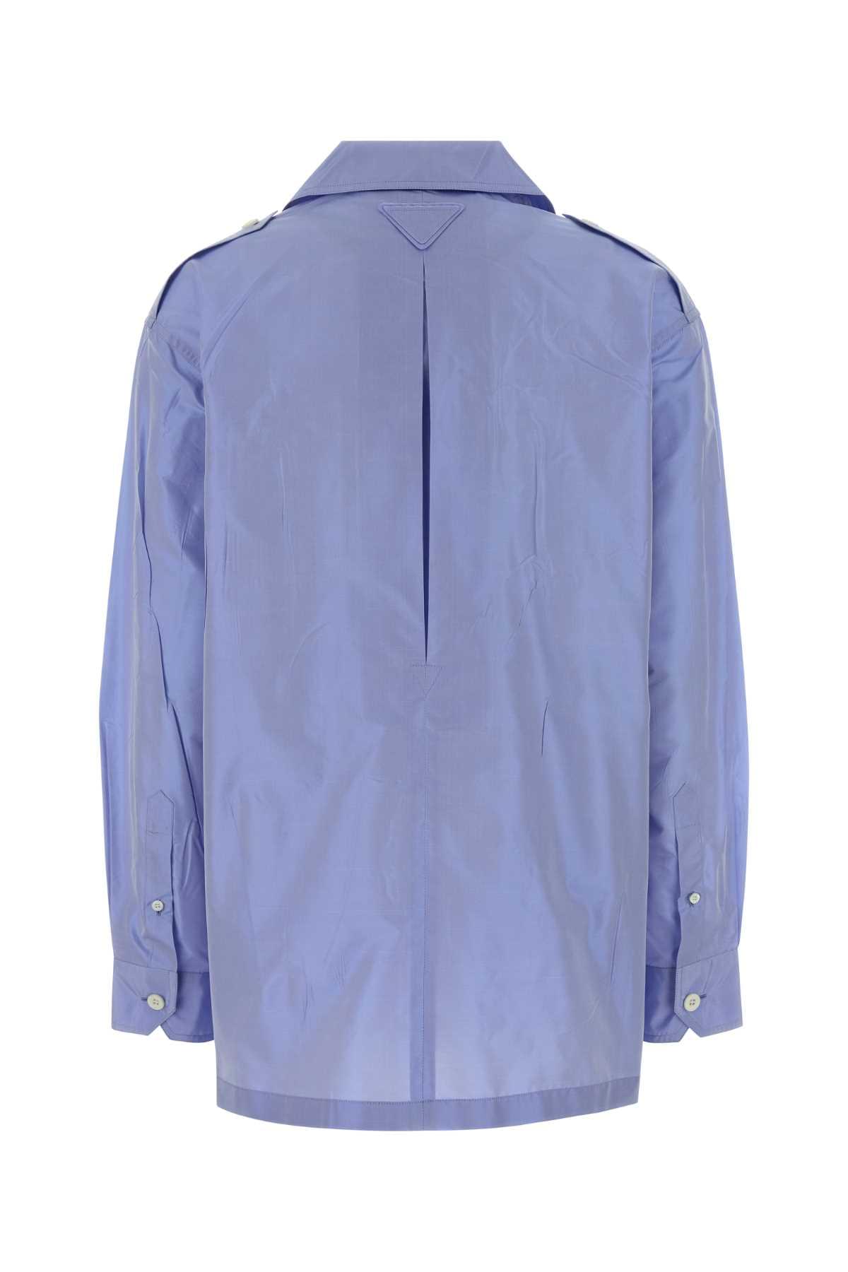 Prada Women Light-Blue Taffeta Shirt PRADA