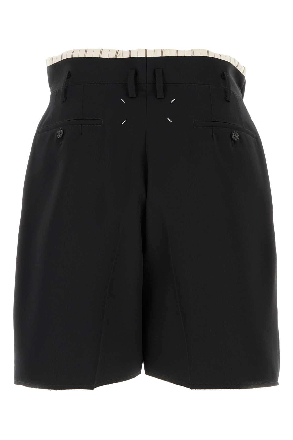 Maison Margiela Men Black Wool Bermuda Shorts MAISON MARGIELA