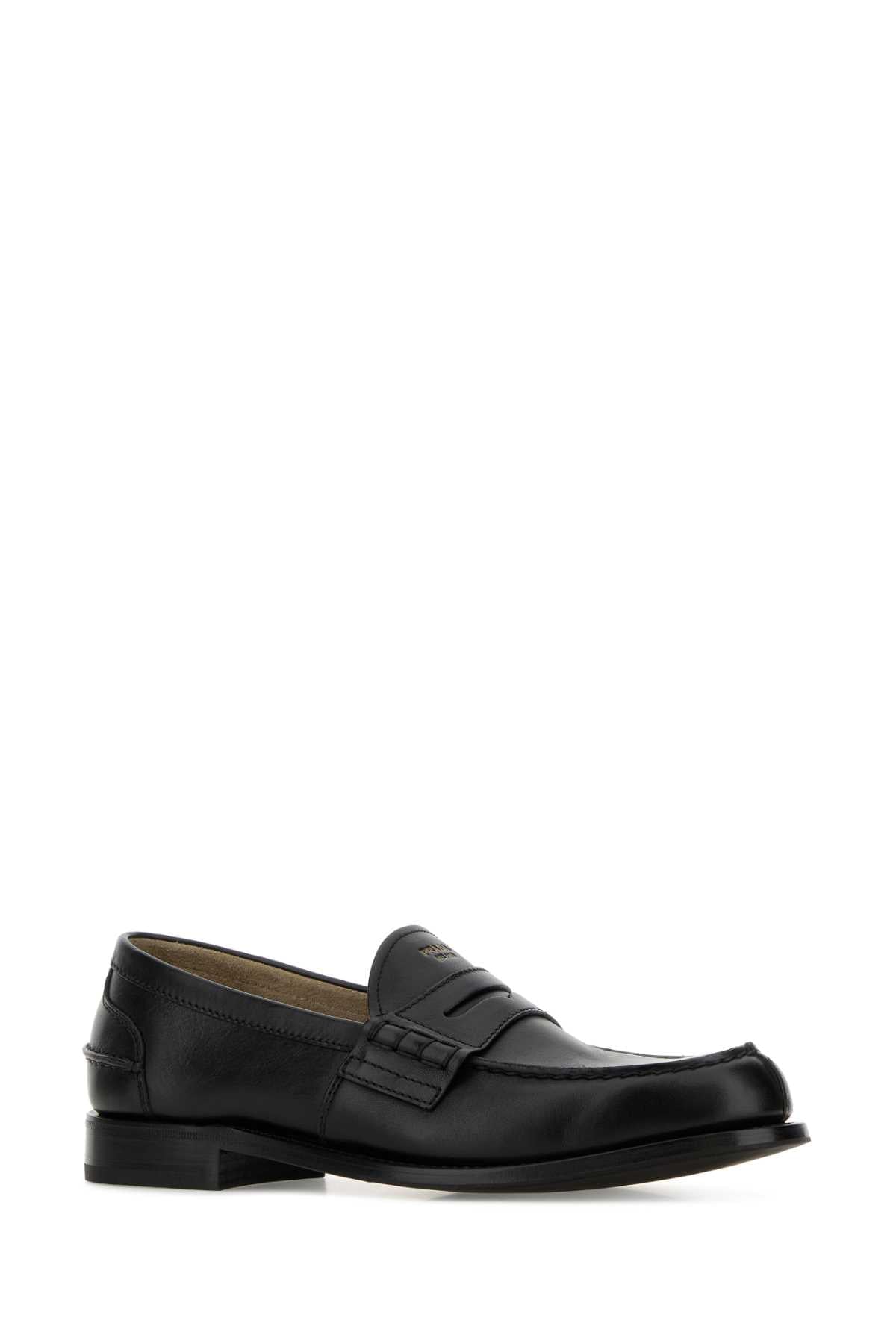Prada Men Black Leather Loafers PRADA