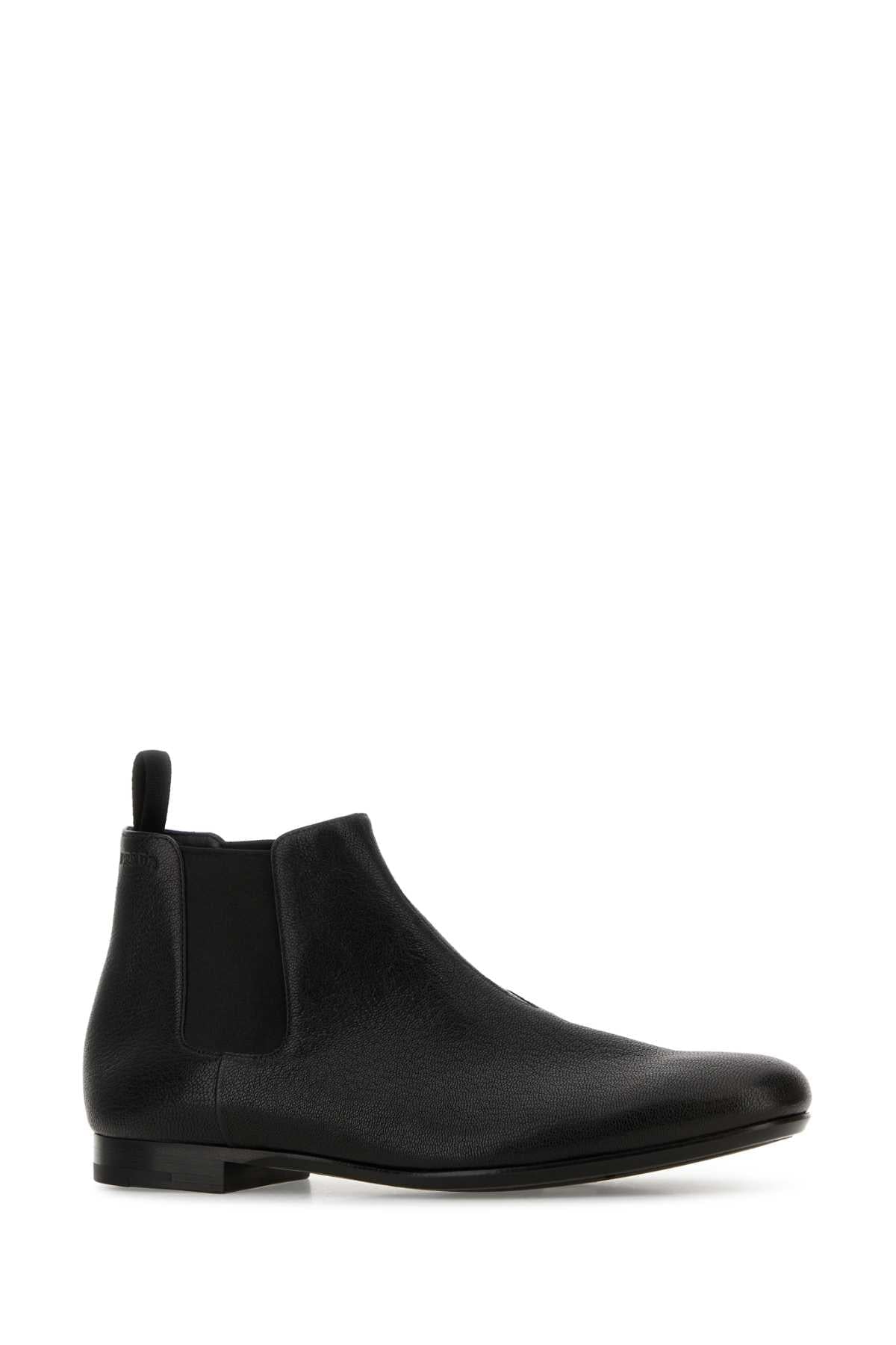 Prada Men Black Leather Ankle Boots PRADA