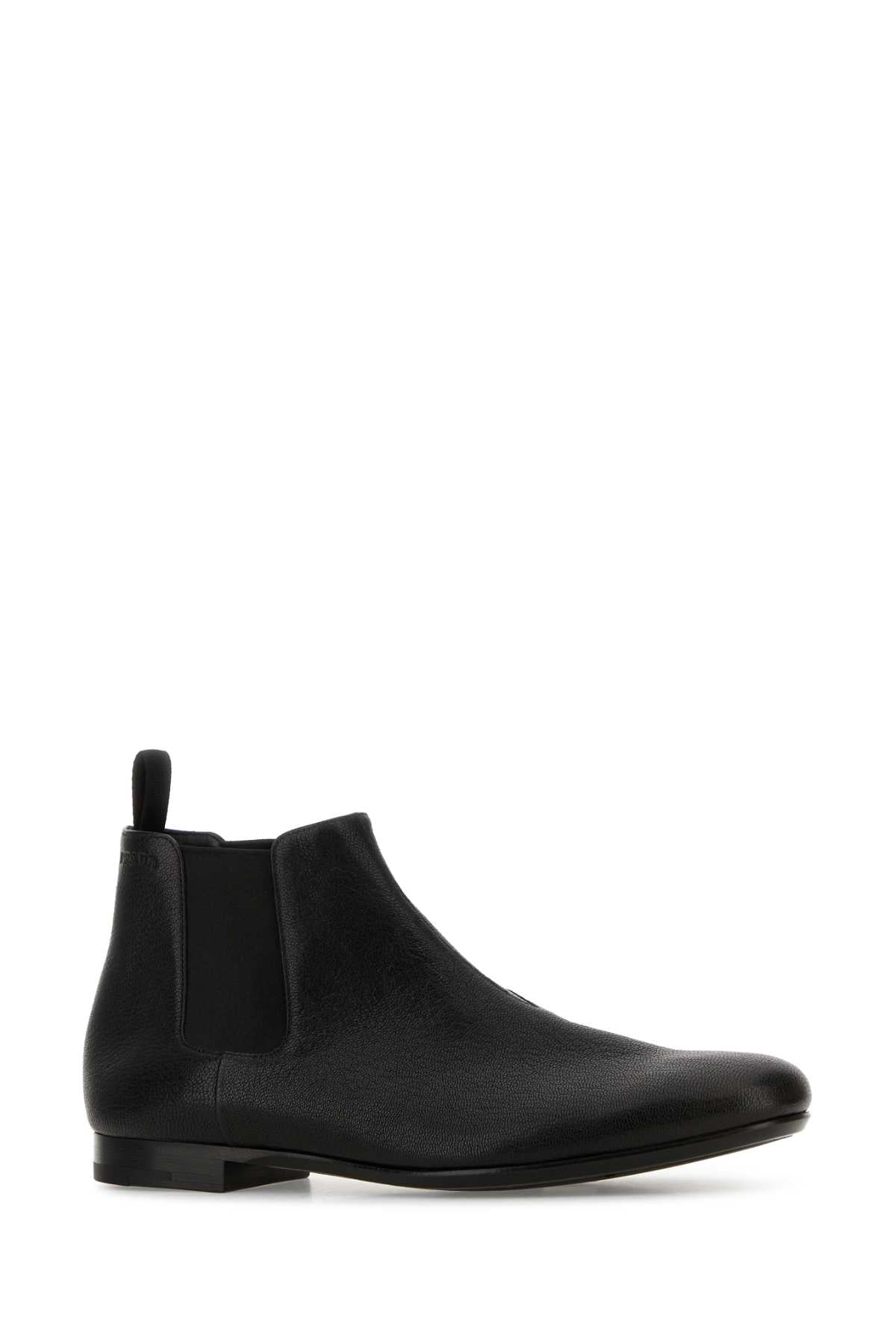 Prada Men Black Leather Ankle Boots PRADA
