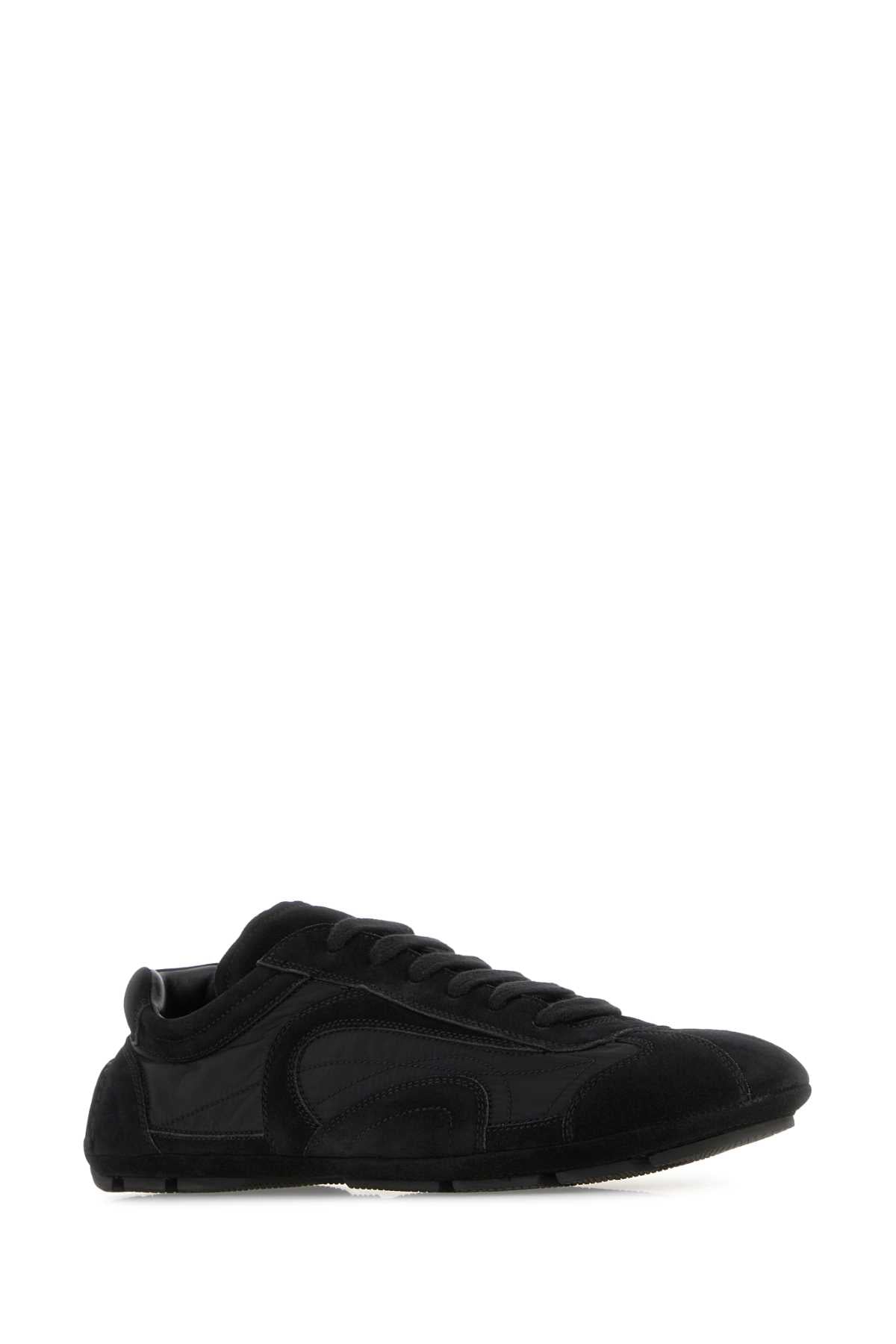 Prada Men Black Suede And Re-Nylon Montecarlo Re-Edition 2005 Sneakers PRADA