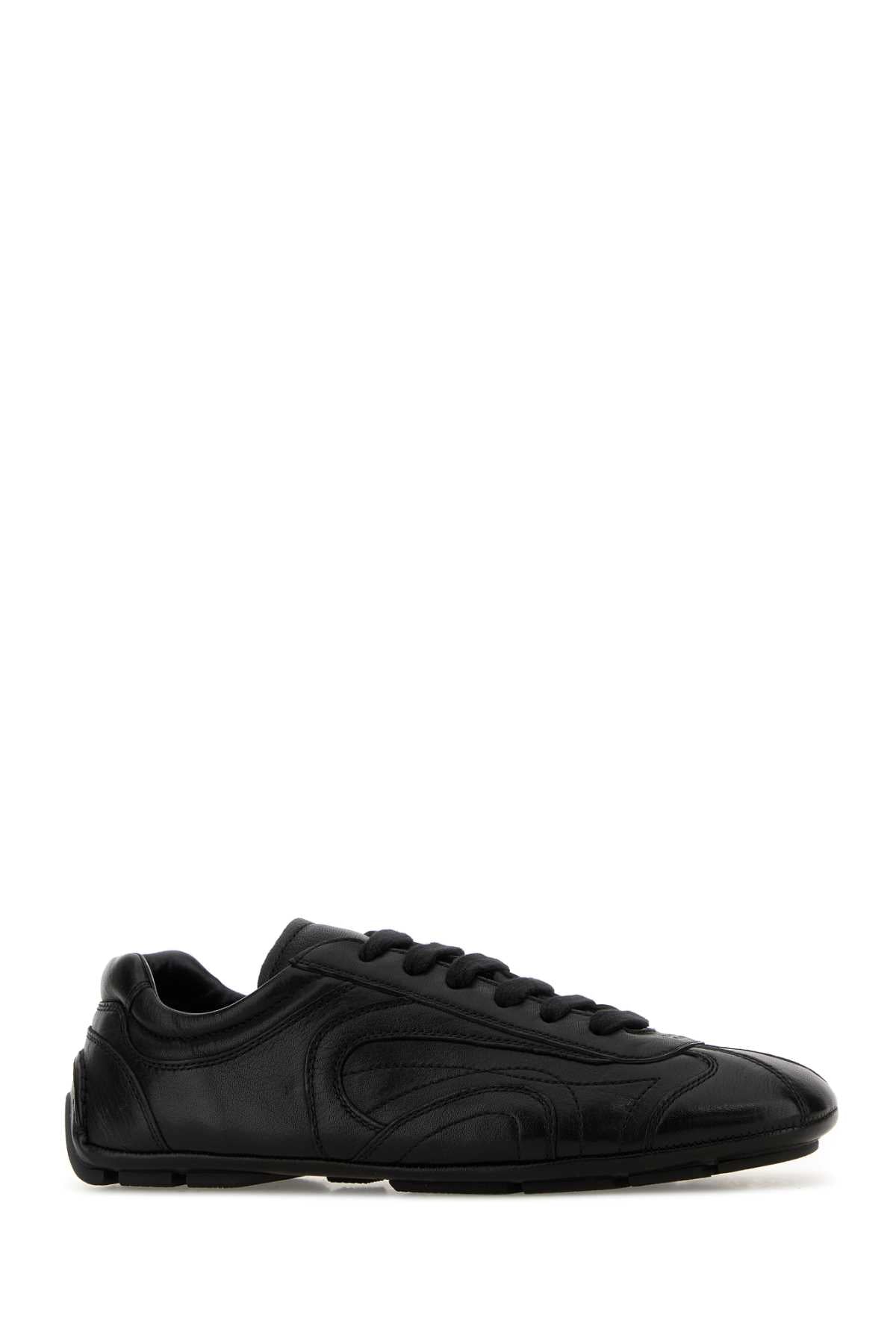 Prada Men Black Nappa Leather Montecarlo Re-Edition 2005 Sneakers PRADA