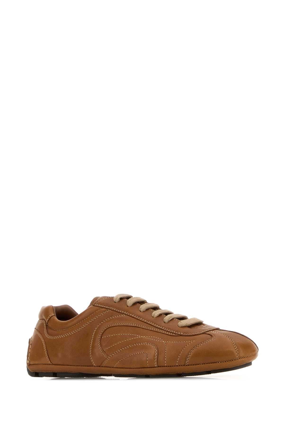 Prada Men Caramel Nappa Leather Montecarlo Re-Edition 2005 Sneakers PRADA