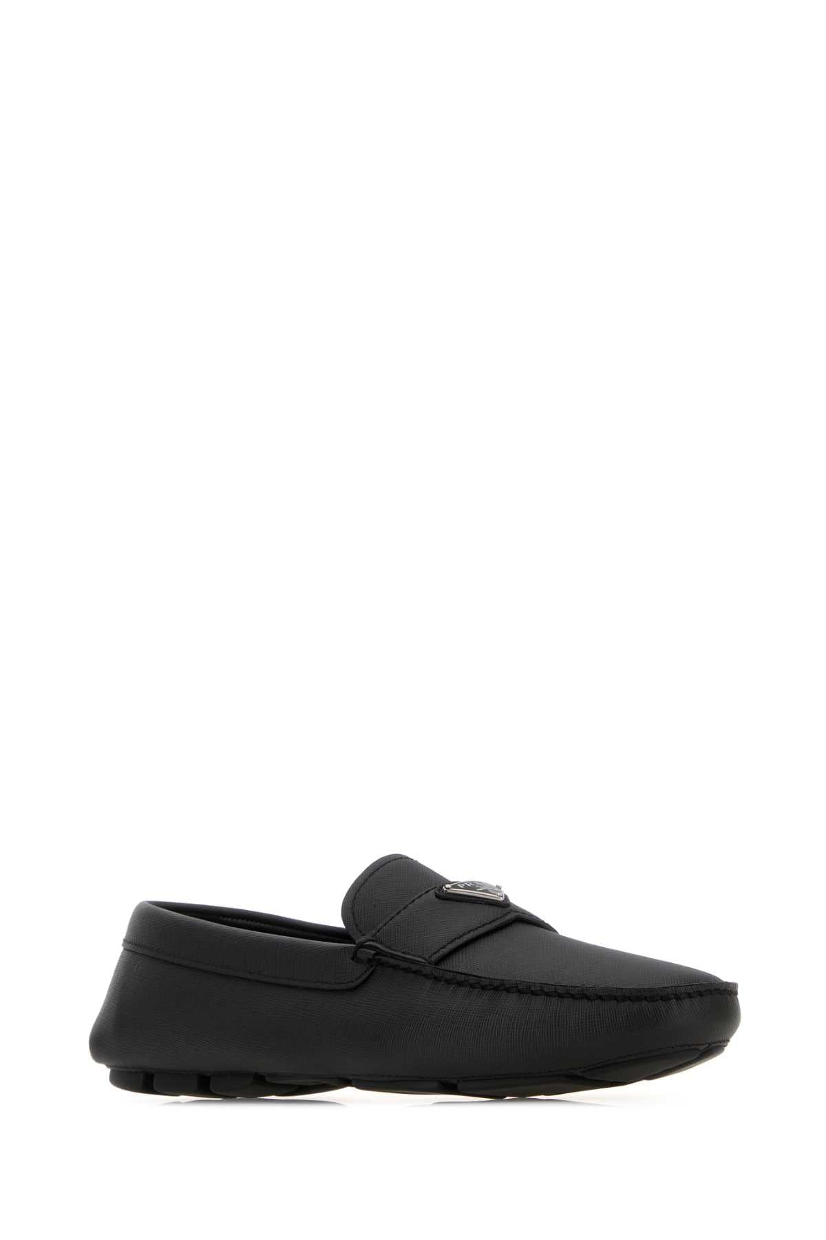 Prada Men Black Leather Loafers PRADA