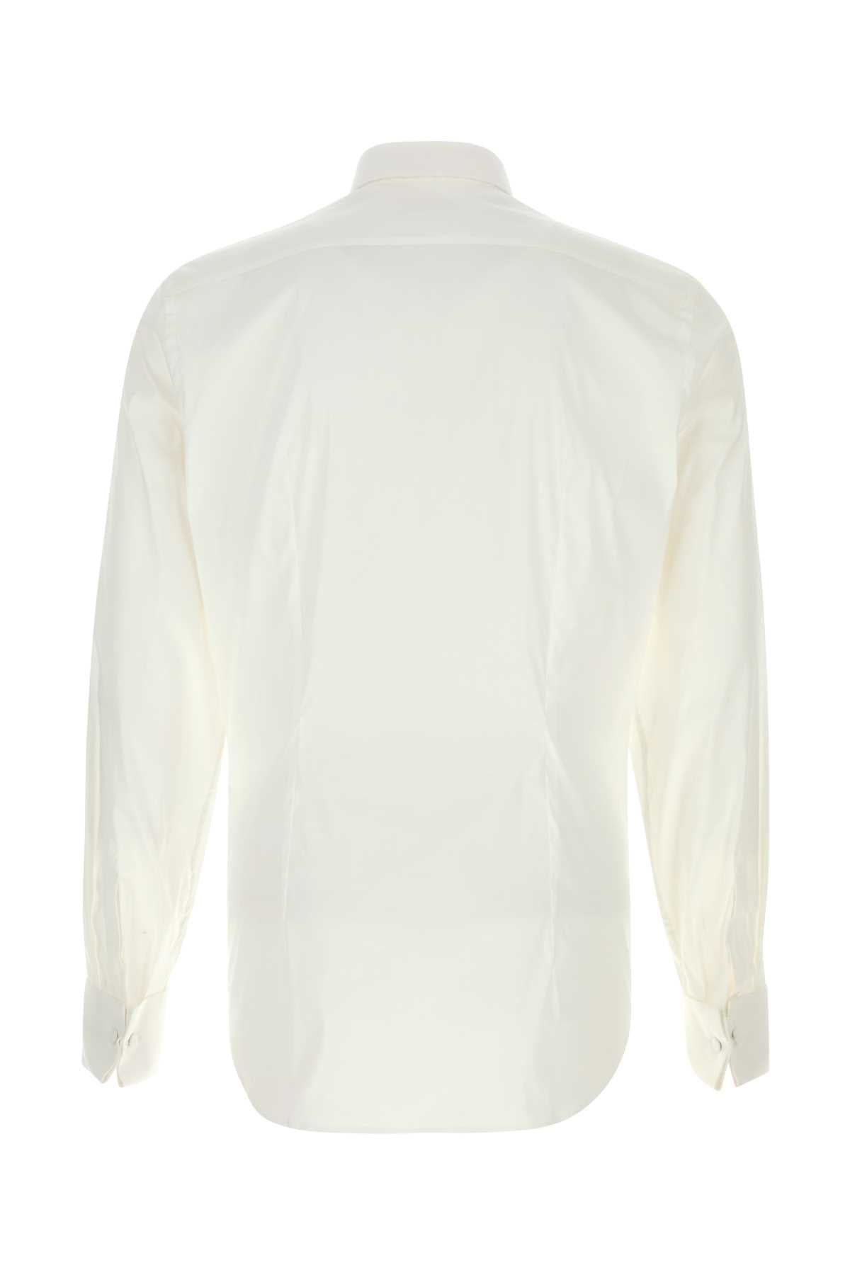Prada Men White Stretch Poplin Shirt PRADA