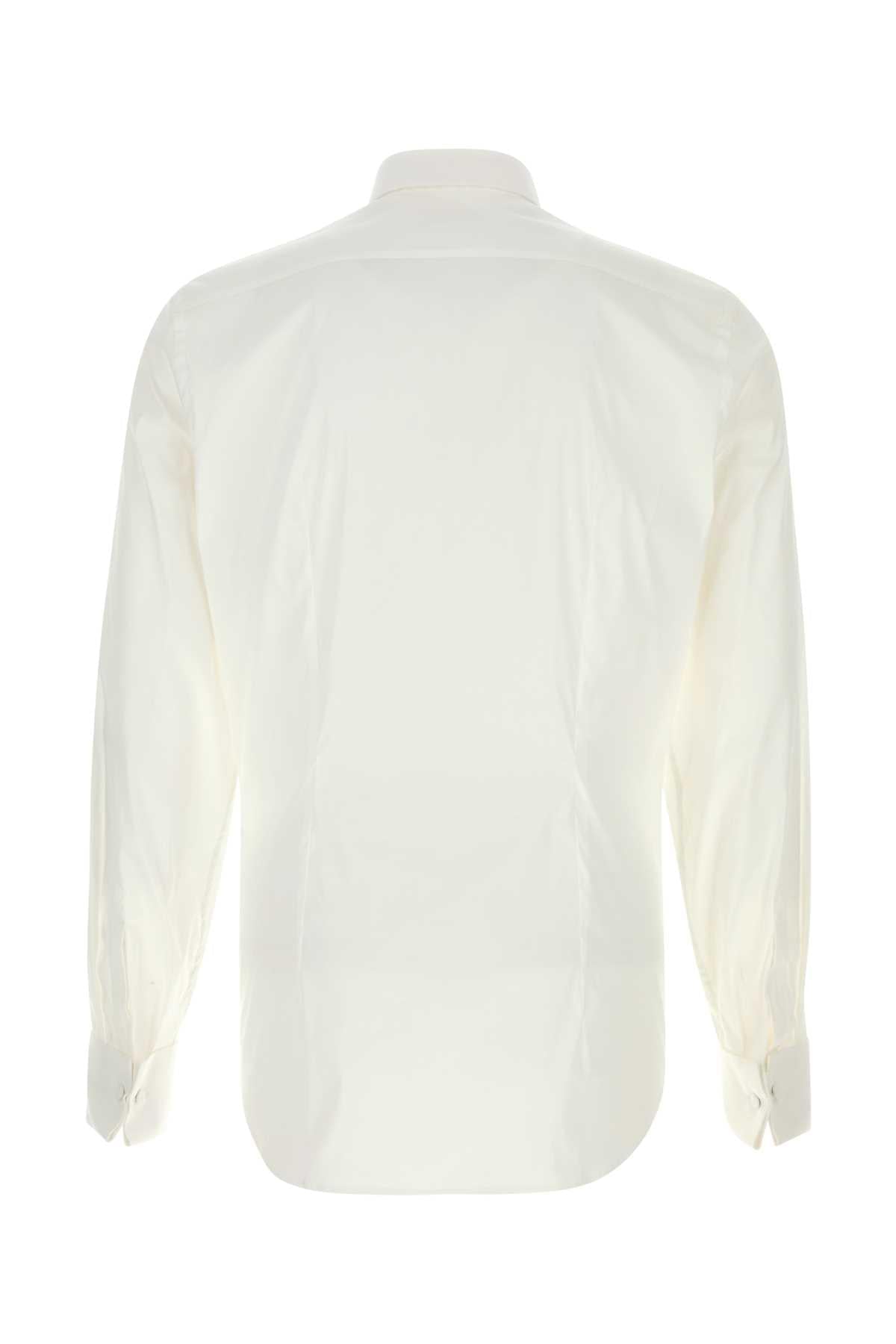 Prada Men White Stretch Poplin Shirt PRADA