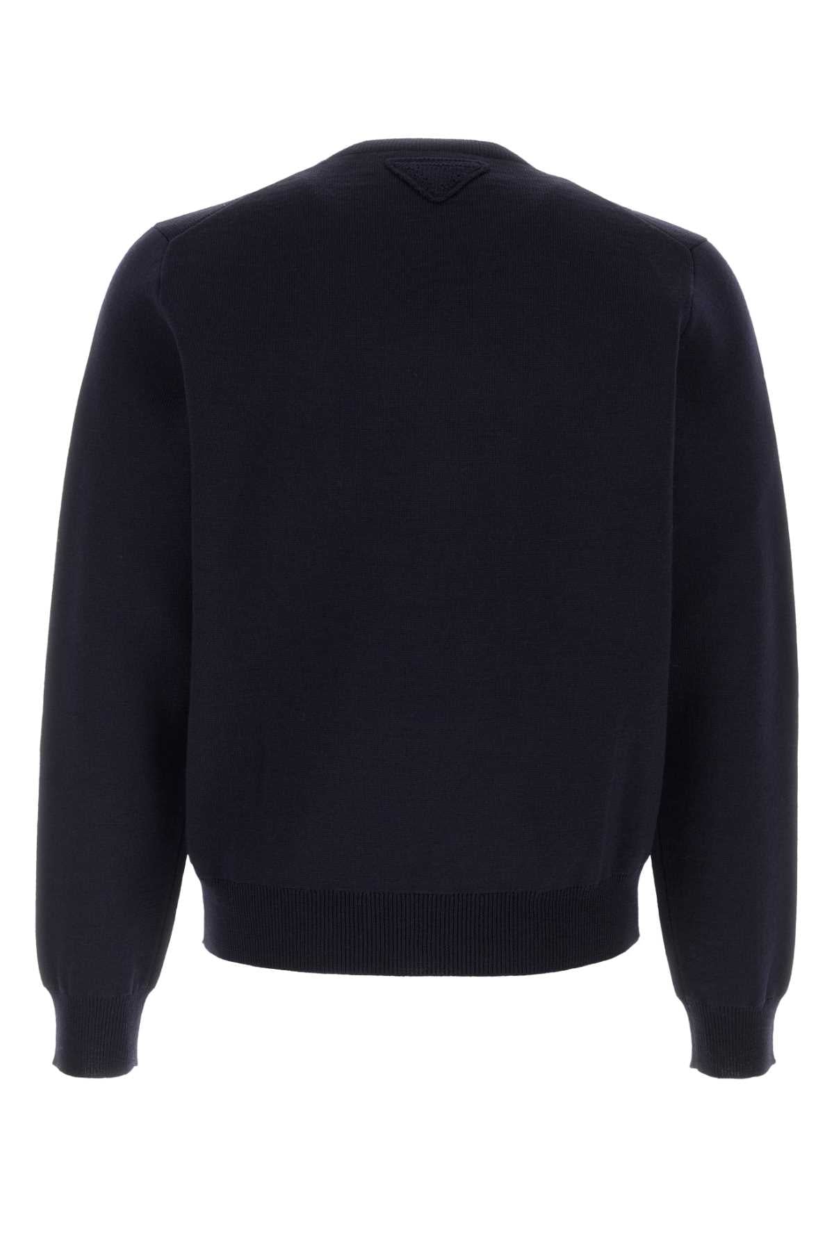 Prada Men Dark Blue Wool Blend Sweater PRADA