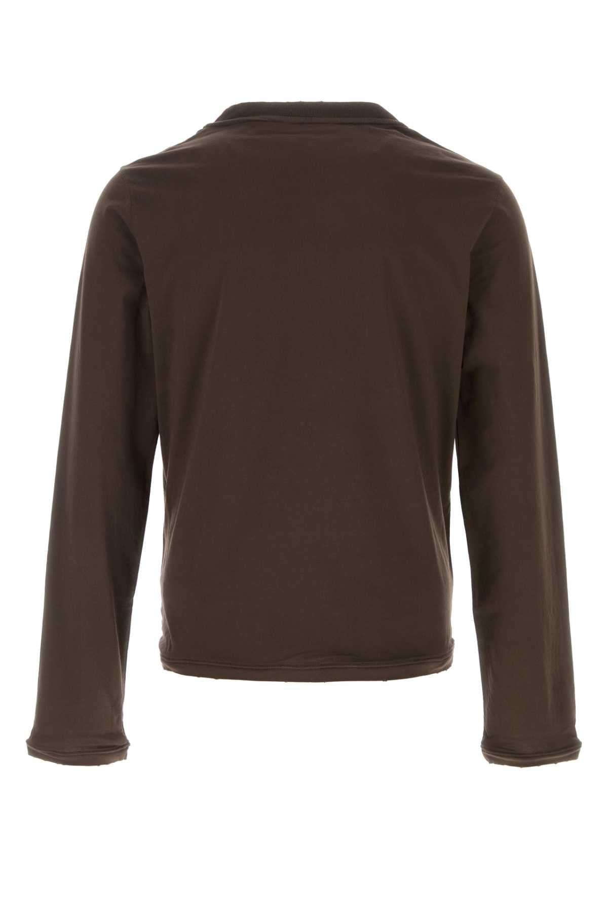Prada Men Brown Cotton T-Shirt PRADA
