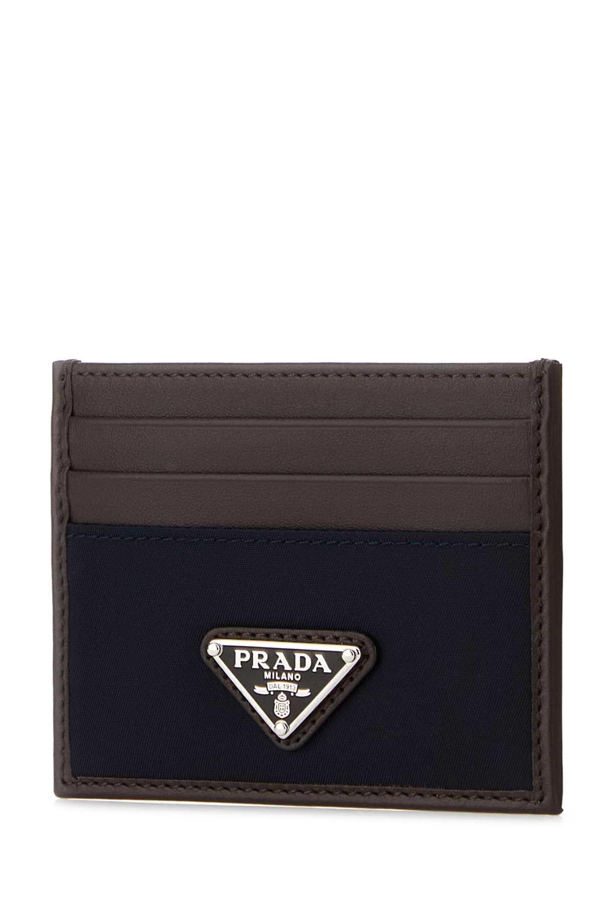 Prada Men Dark Brown Leather Card Holder PRADA
