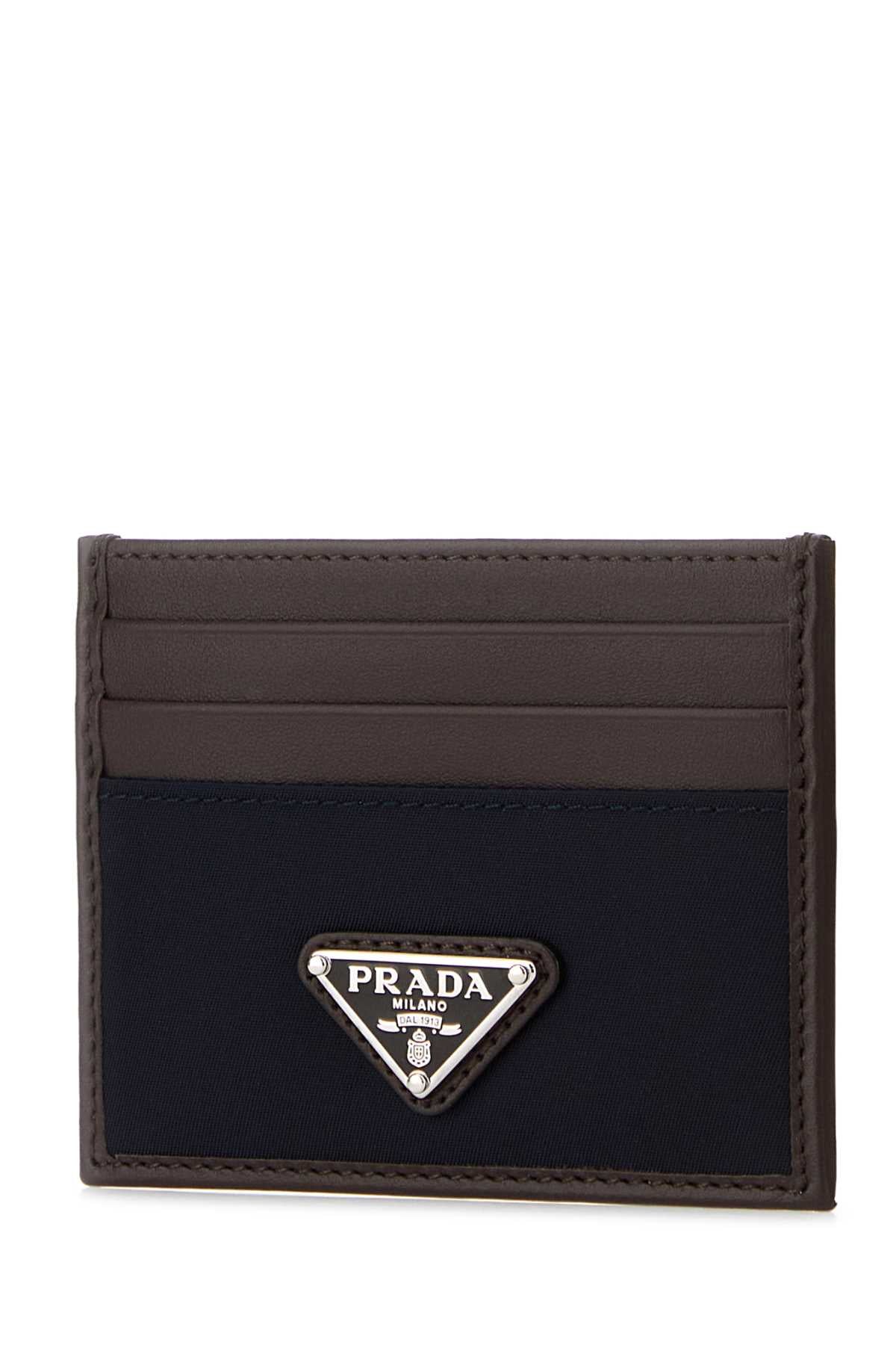 Prada Men Dark Brown Leather Card Holder PRADA