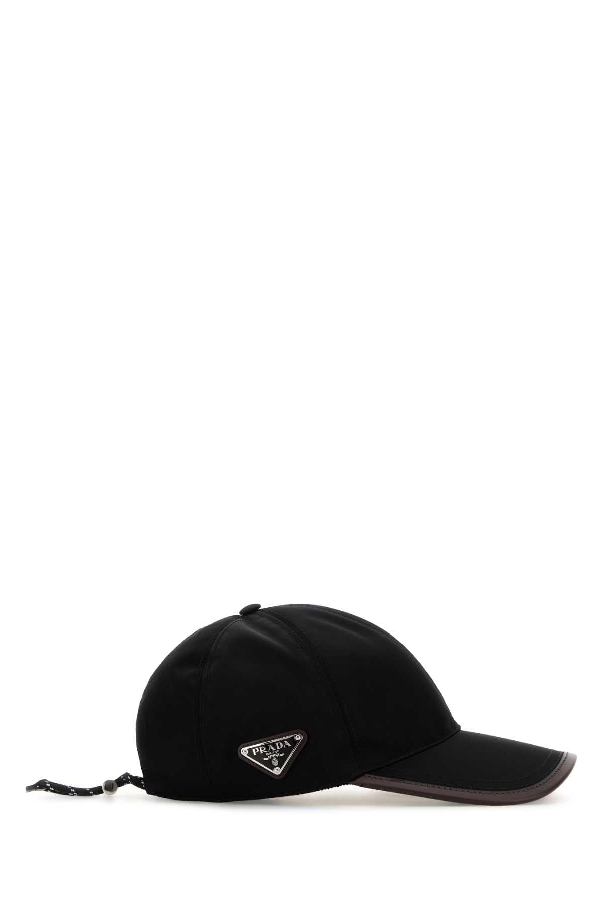 Prada Men Black Re-Nylon Baseball Cap PRADA