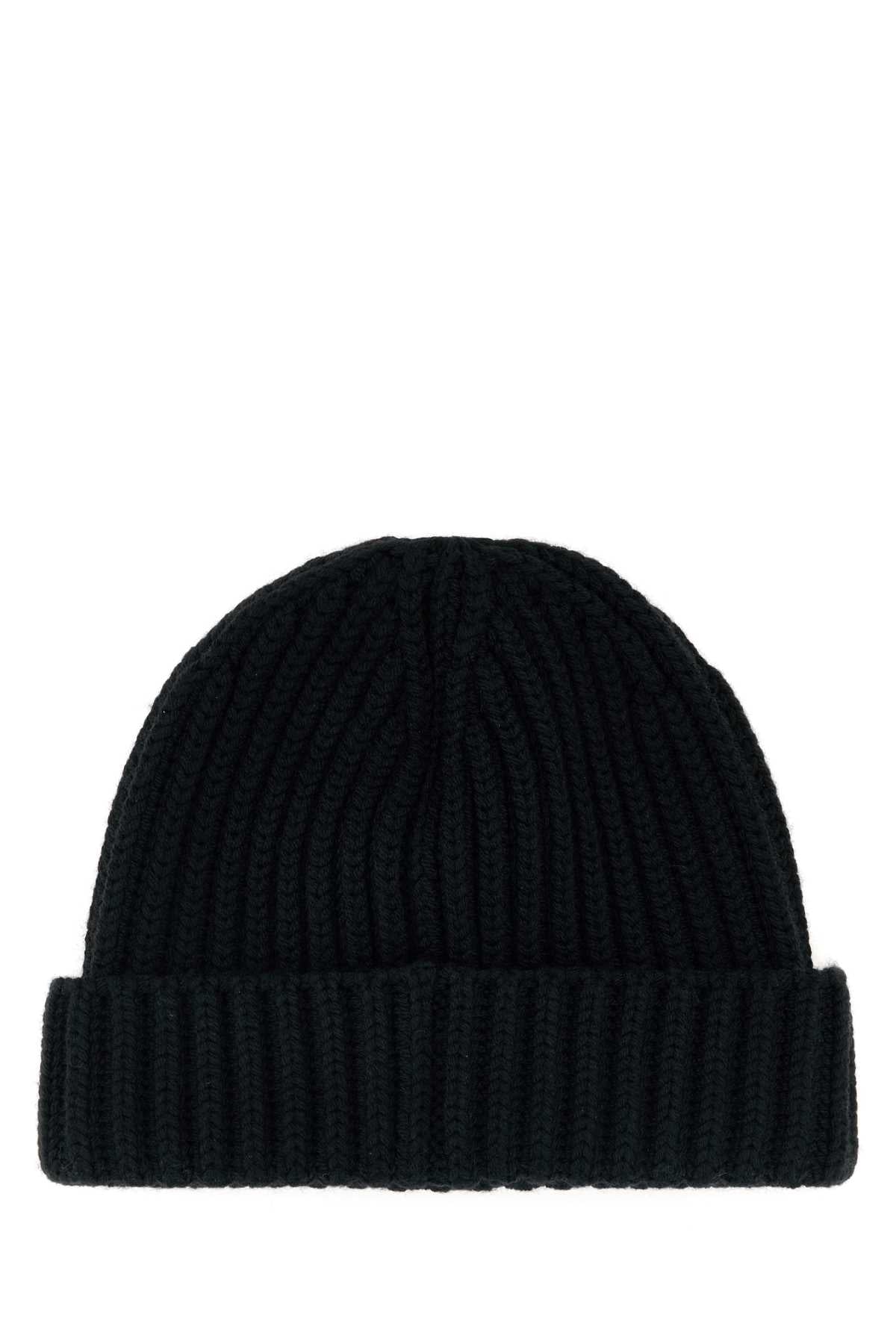 Prada Men Black Wool Beanie Hat PRADA