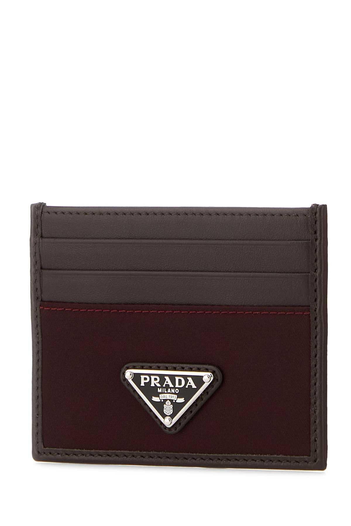 Prada Men Dark Brown Leather Card Holder PRADA