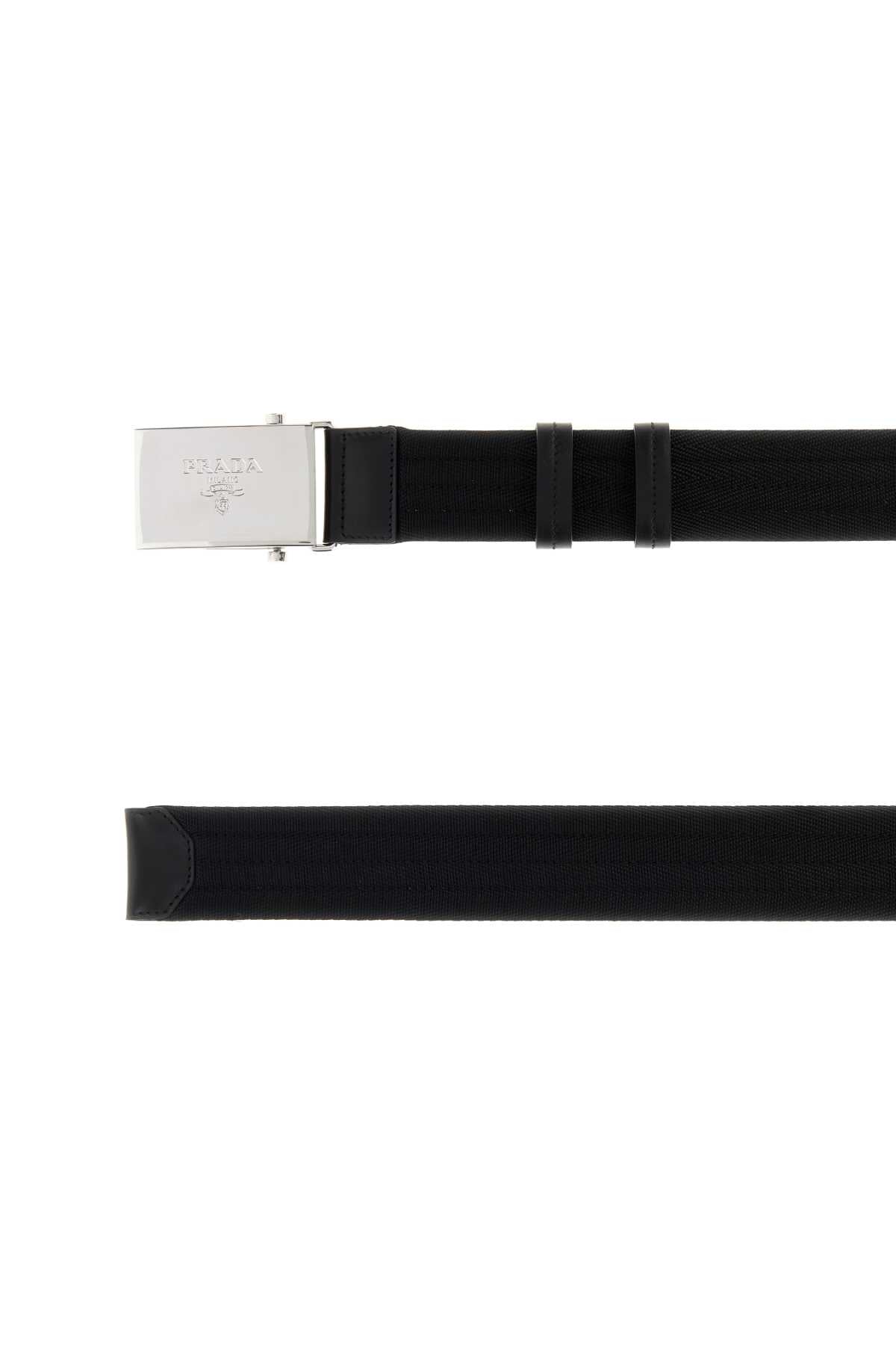 Prada Men Black Fabric Belt PRADA