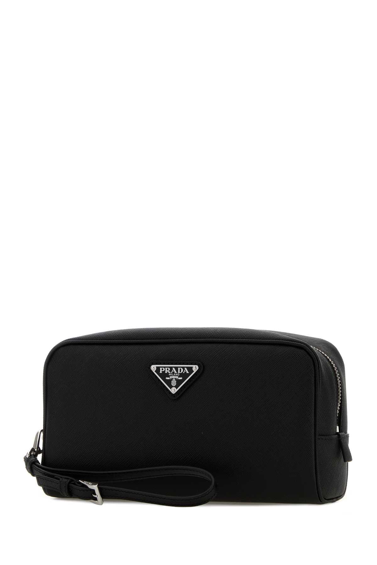 Prada Men Black Leather Beauty Case PRADA