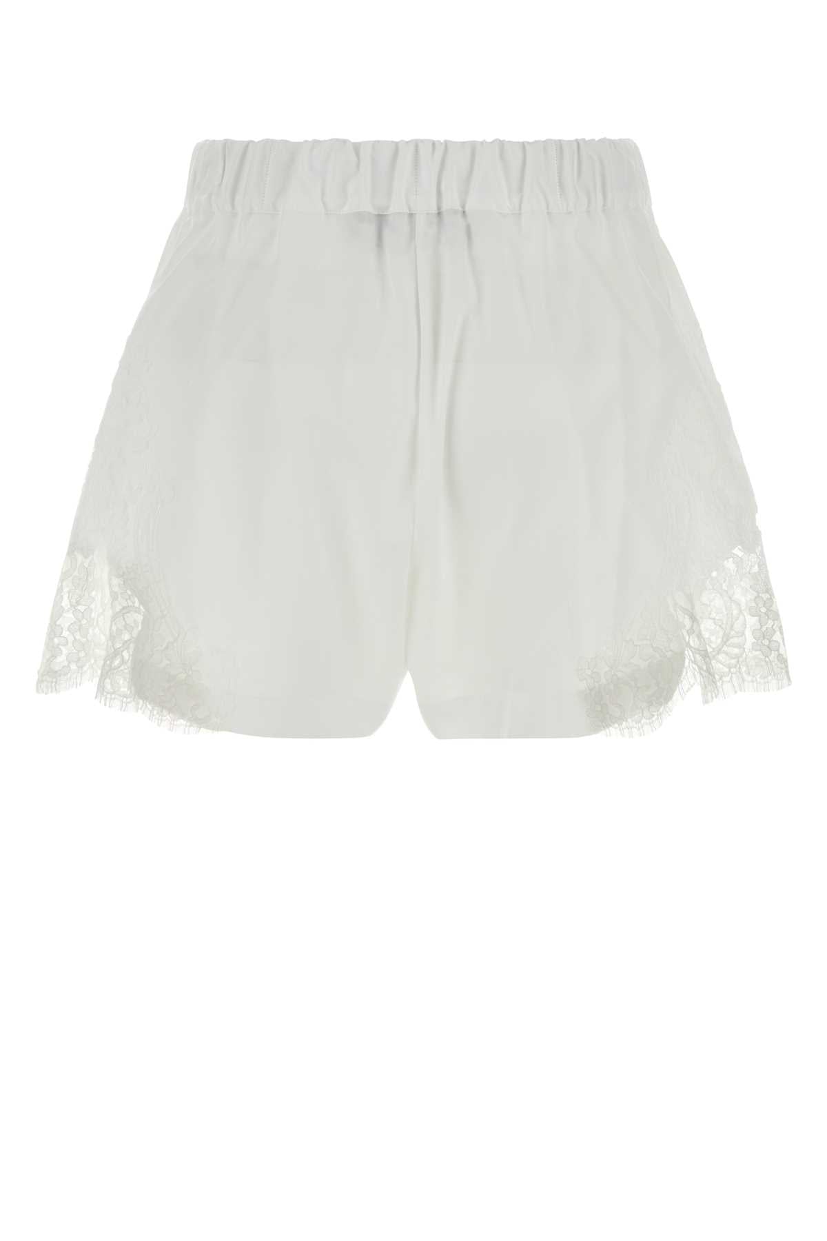 Versace Women White Poplin Shorts VERSACE