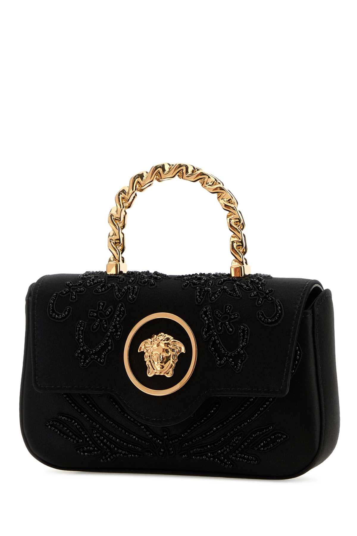 Versace Women Black Satin Handbag VERSACE