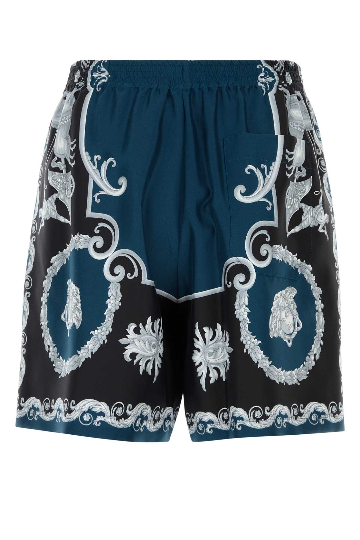 Versace Men Printed Silk Bermuda Shorts VERSACE