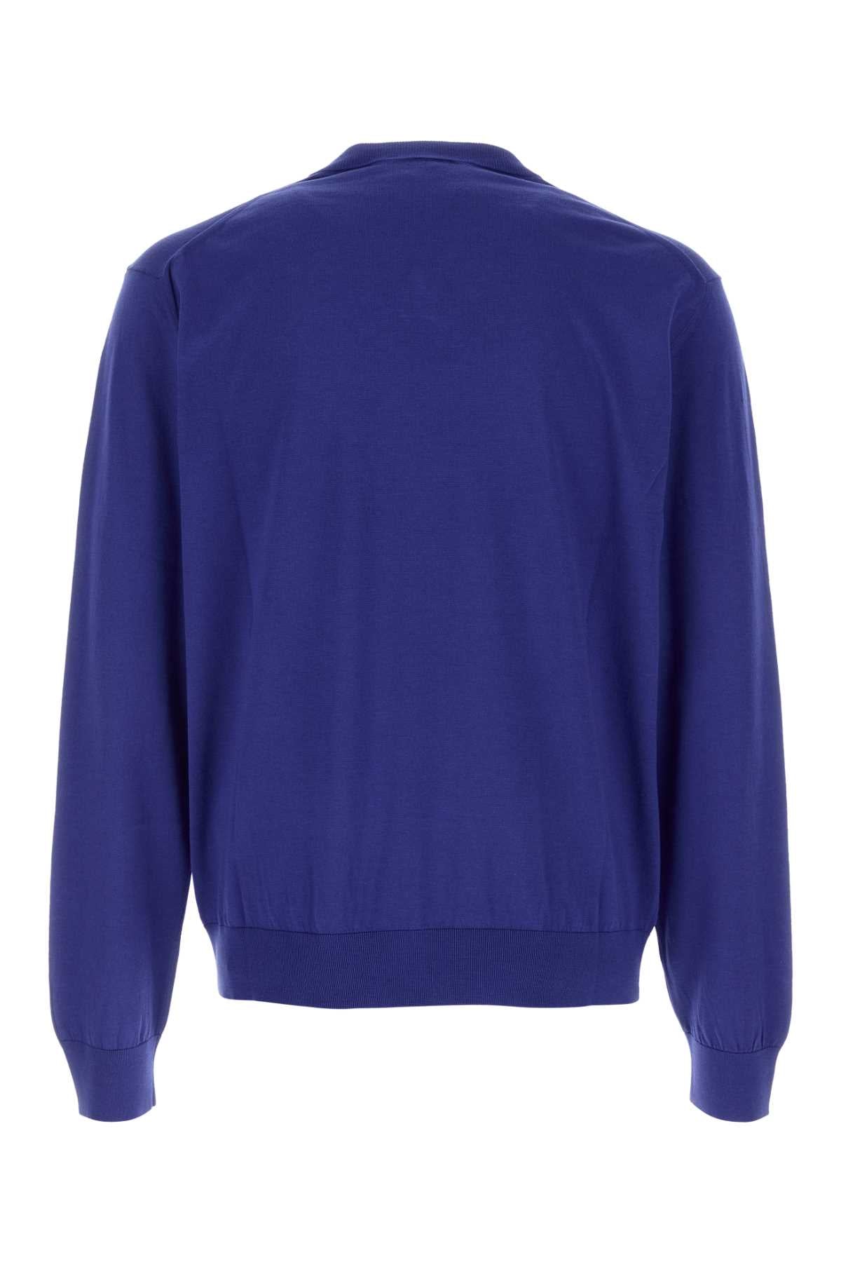 Versace Men Blue Silk Blend Sweater VERSACE