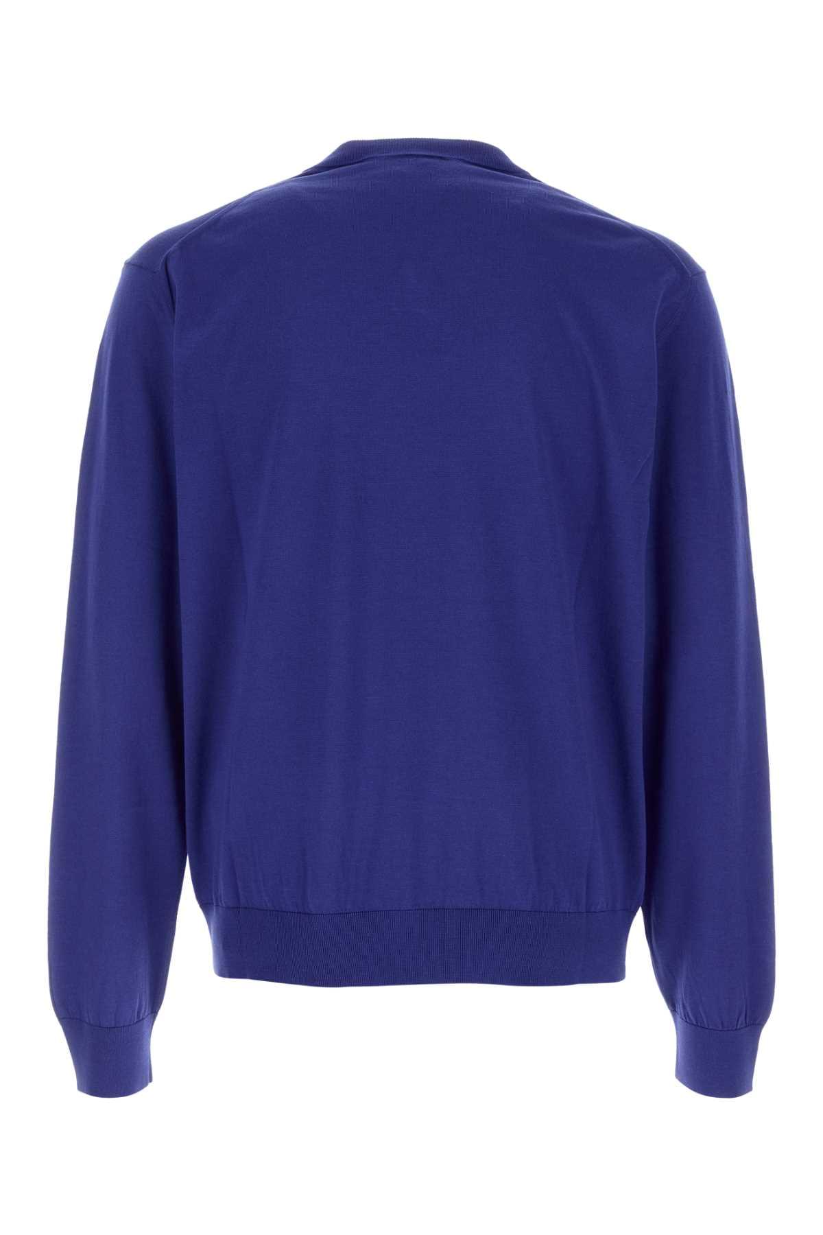 Versace Men Blue Silk Blend Sweater VERSACE