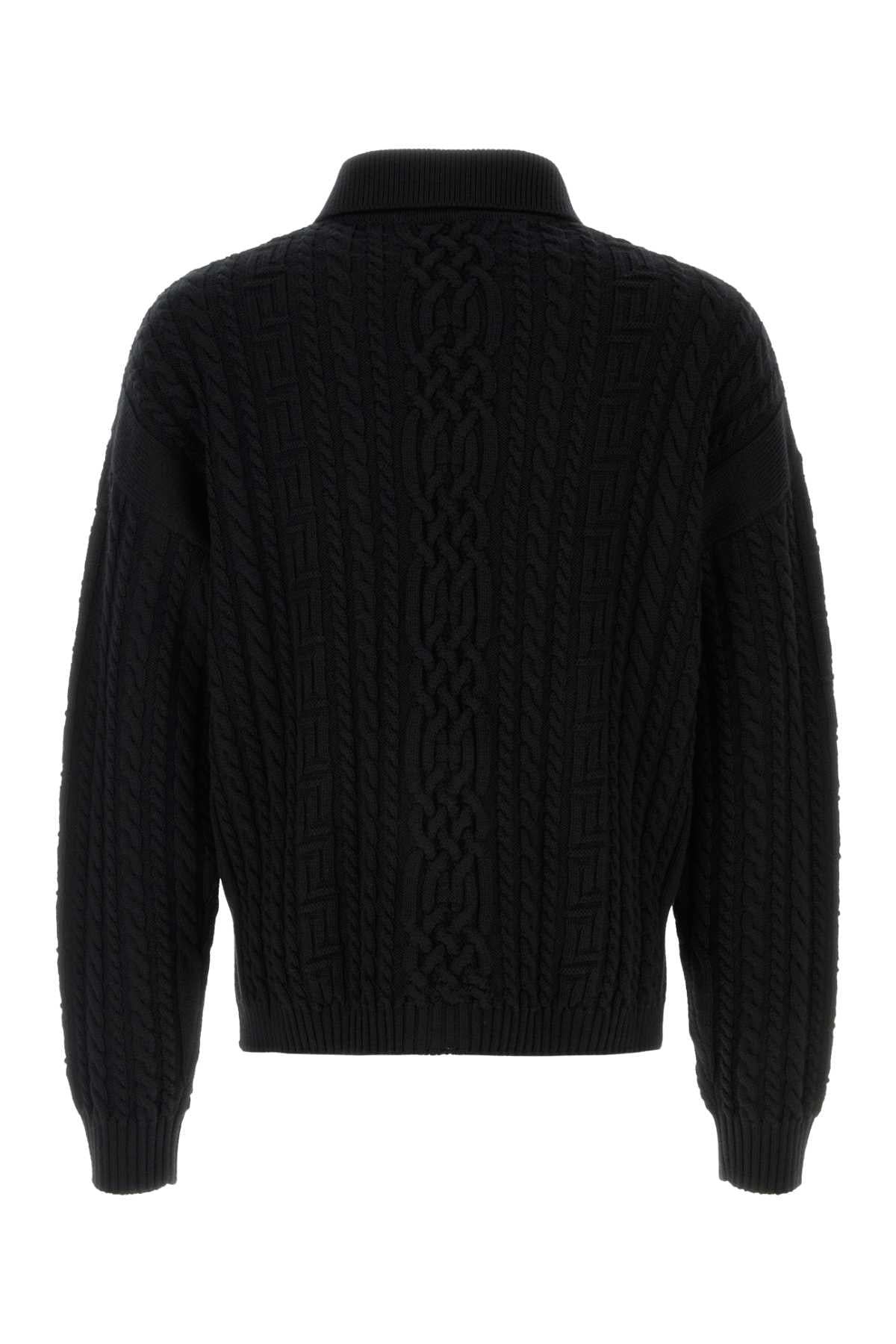Versace Men Black Cardigan Wool VERSACE
