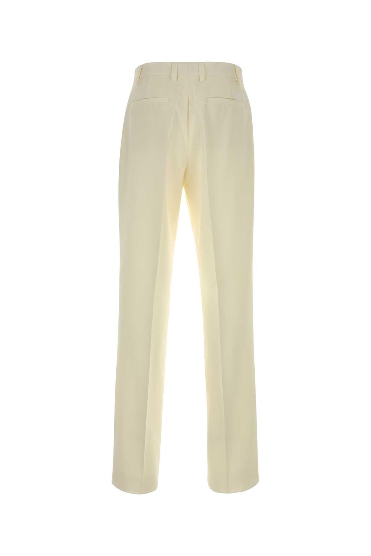 Versace Men Ivory Wool Blend Pant VERSACE