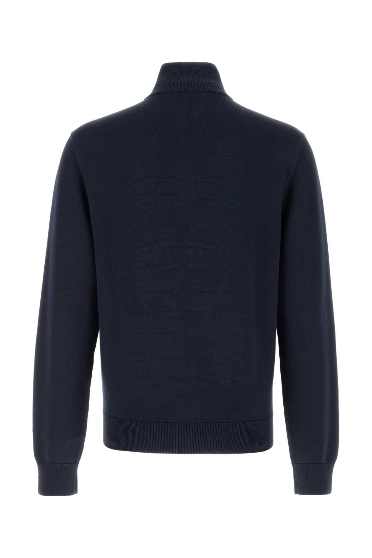 Versace Men Dark Blue Cotton Blend Cardigan VERSACE