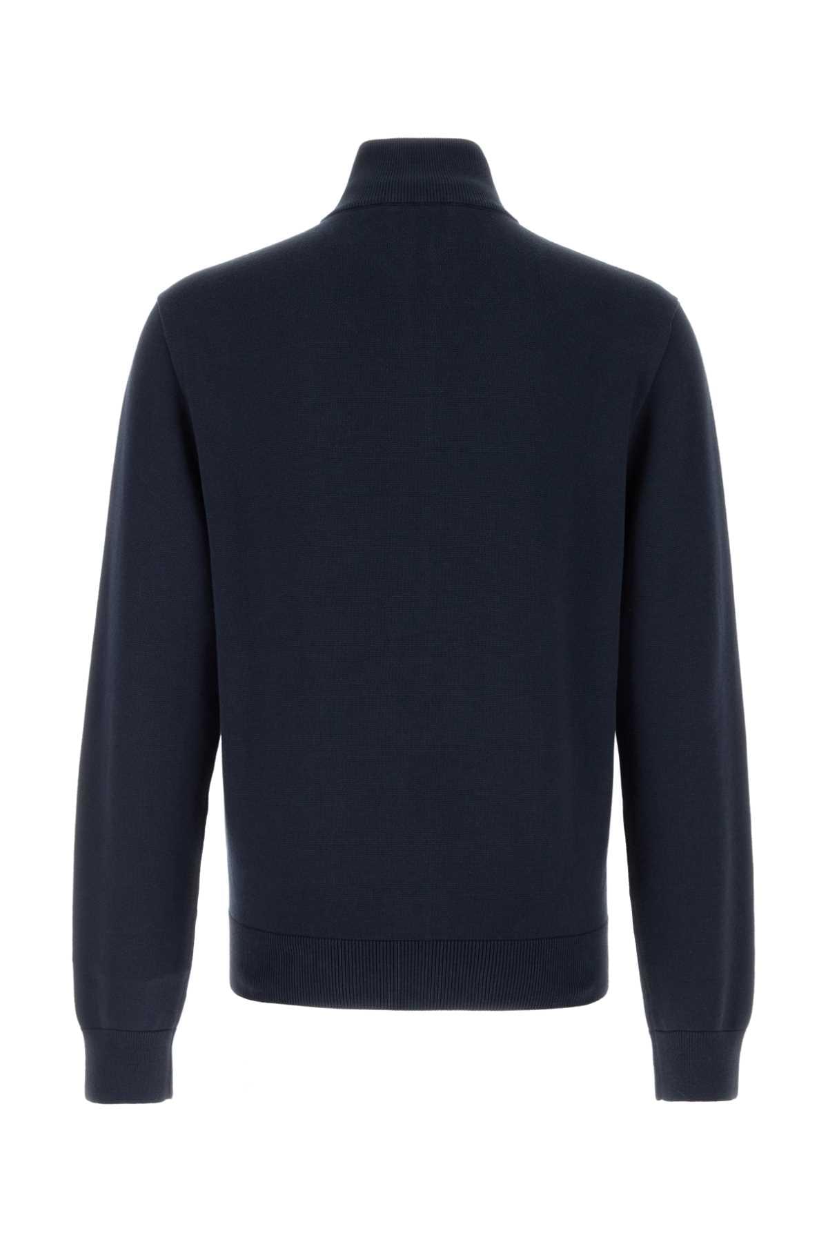 Versace Men Dark Blue Cotton Blend Cardigan VERSACE