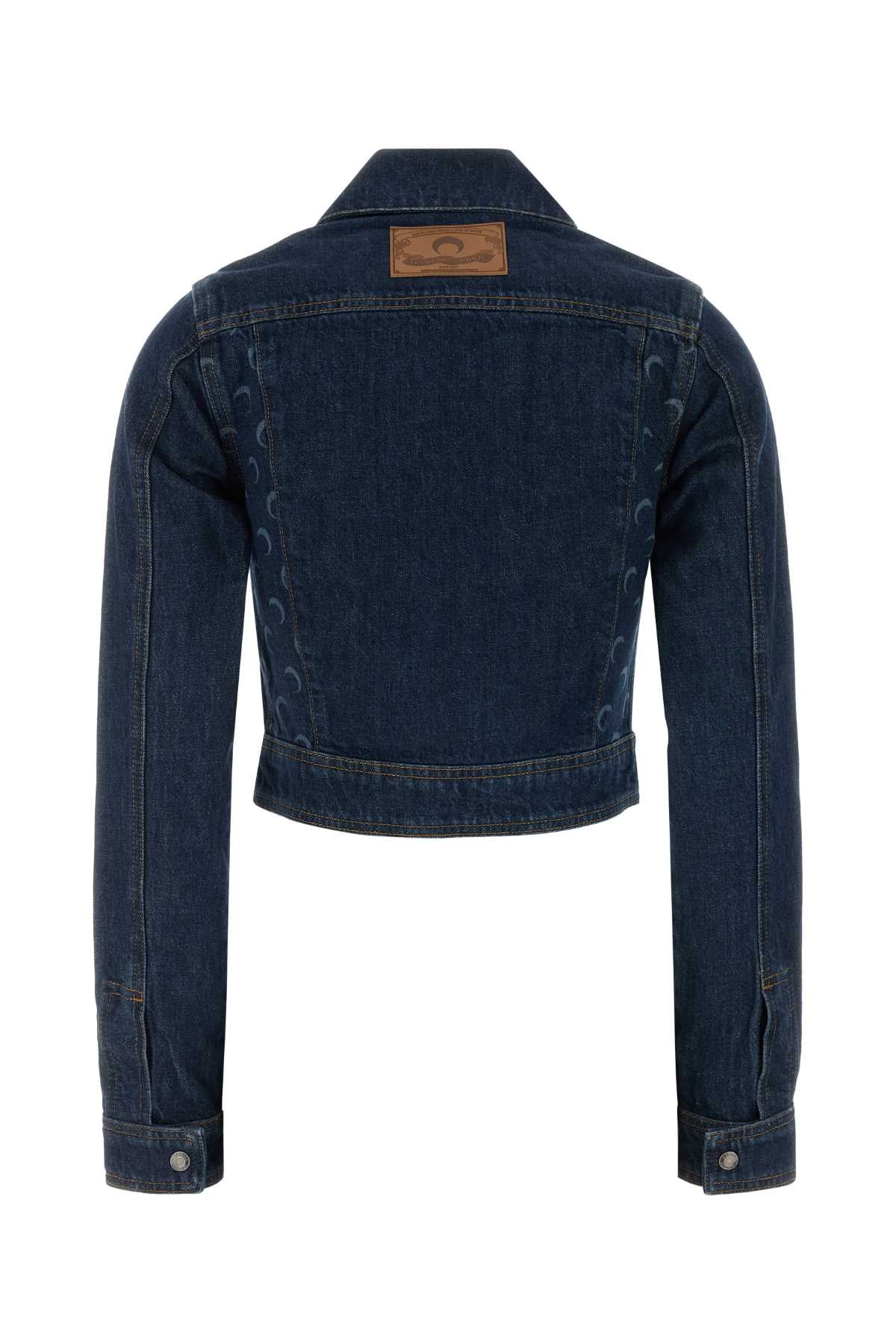 Marine Serre Women Dark Blue Denim Jacket MARINE SERRE