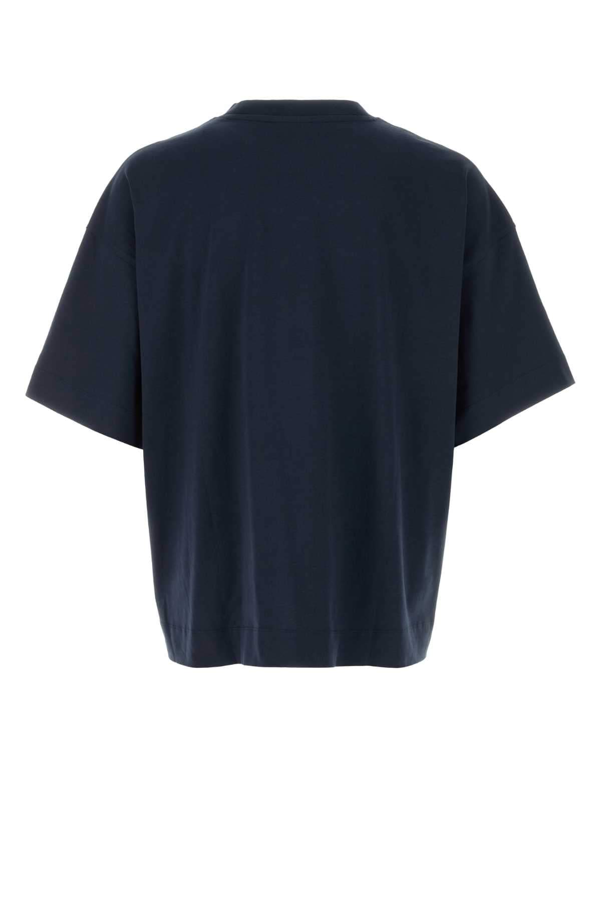 Dries Van Noten Men Midnight Blue Cotton Heno Oversize T-Shirt DRIES VAN NOTEN
