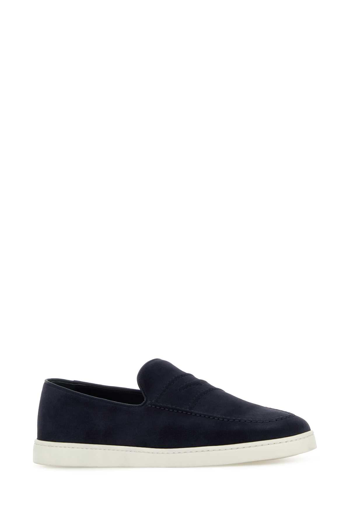Church's Men Navy Blue Suede Peebles Loafers CHURCH'S