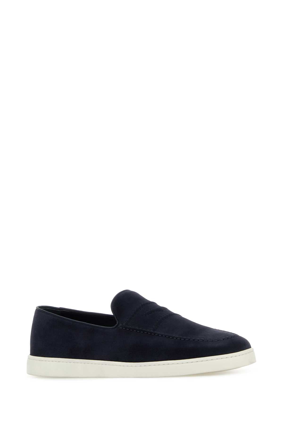 Church's Men Navy Blue Suede Peebles Loafers CHURCH'S