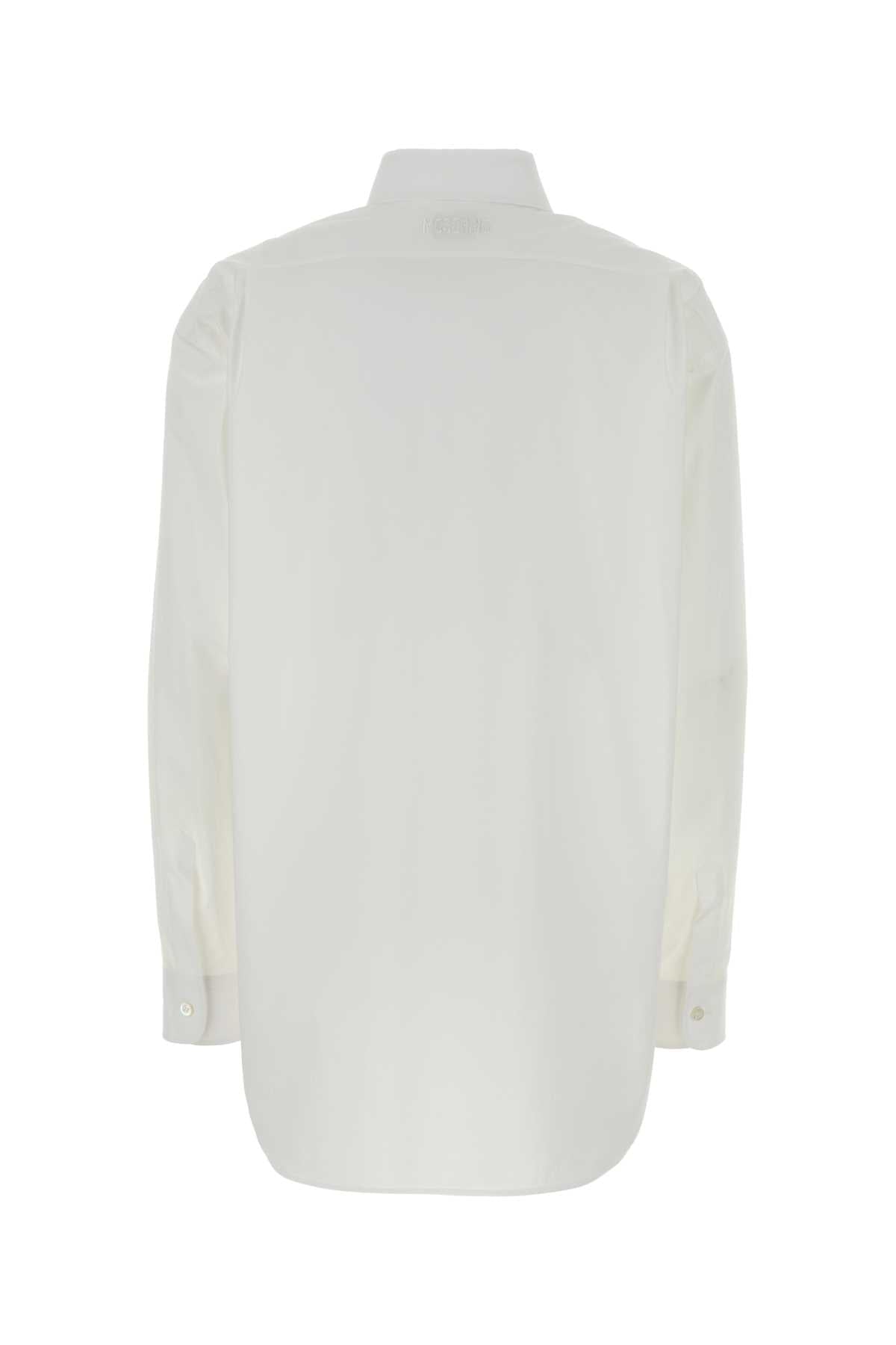 Moschino Women White Stretch Poplin Shirt MOSCHINO
