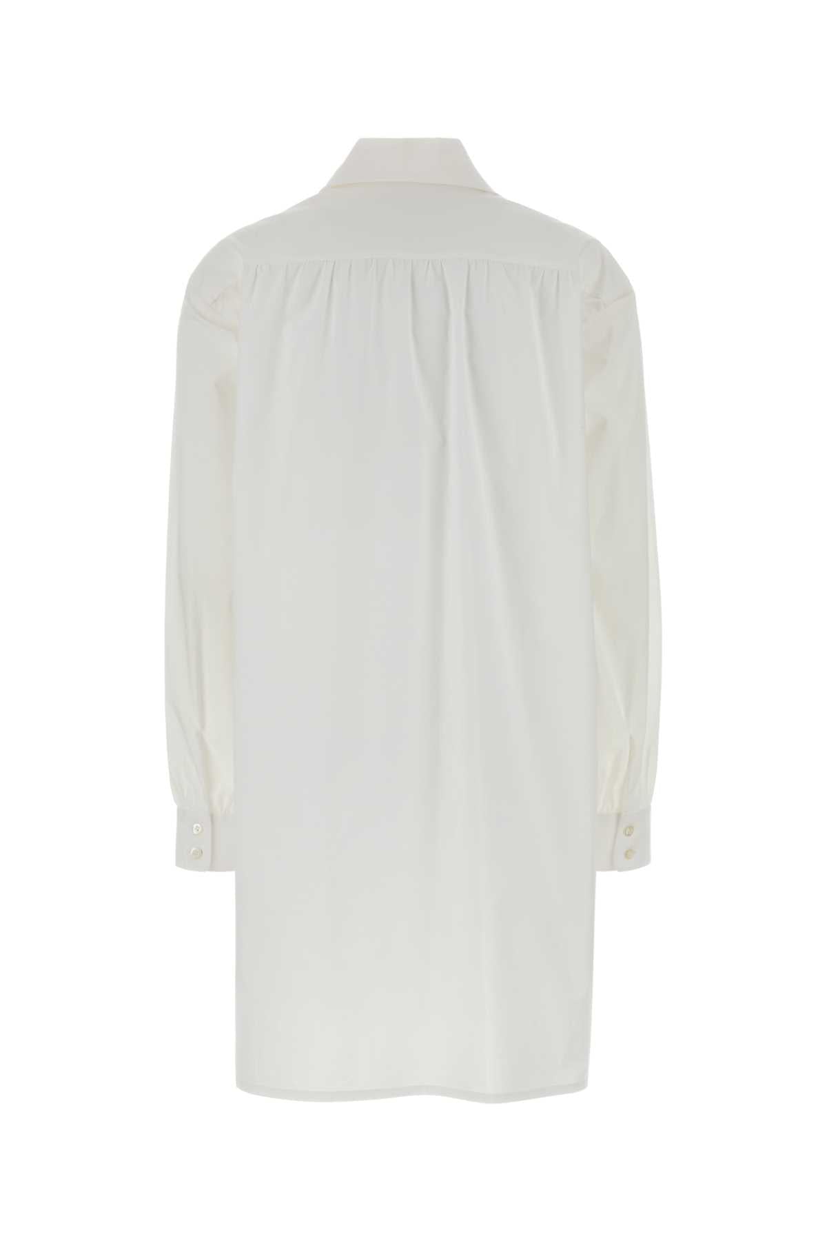 Moschino Women White Stretch Poplin Shirt Dress MOSCHINO