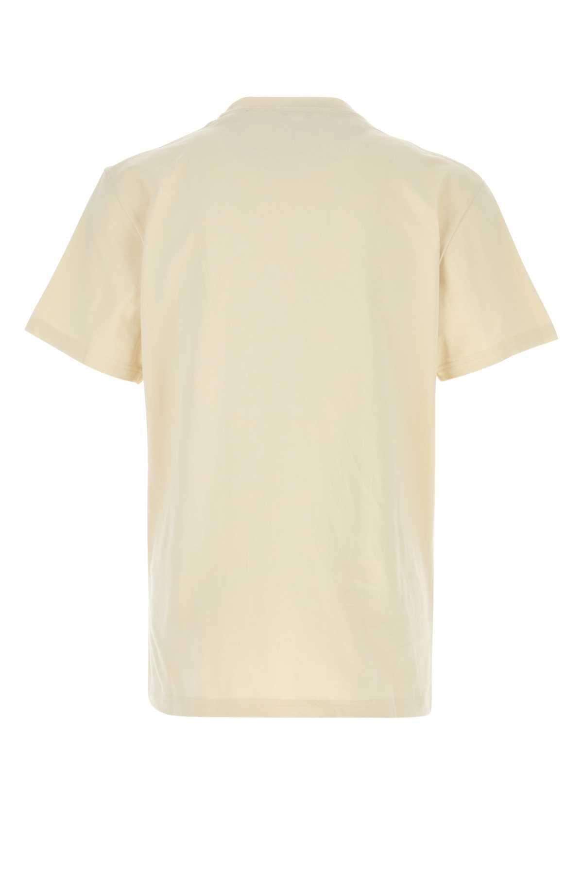 Alexander Mcqueen Men Cream Cotton T-Shirt