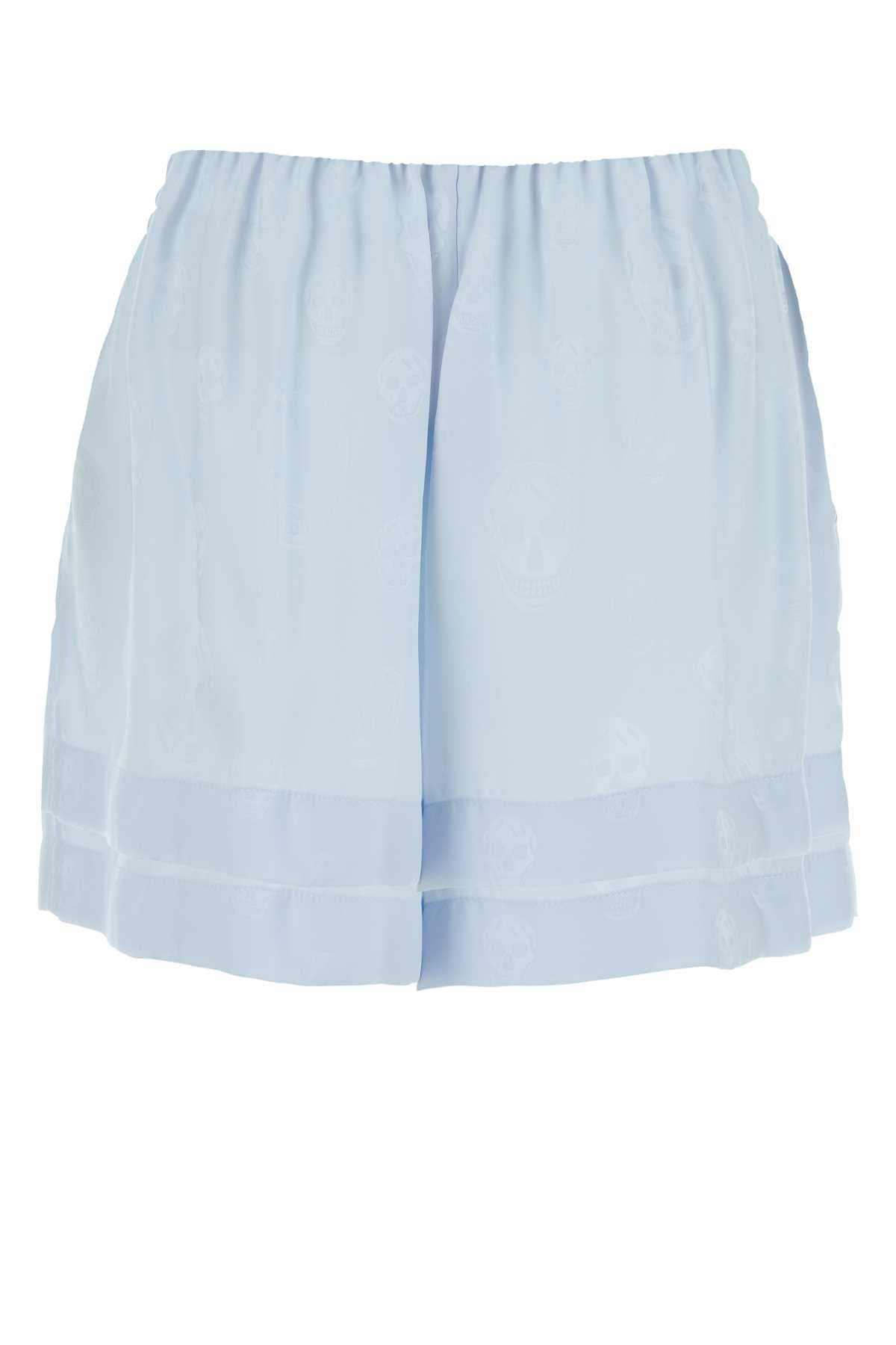 Alexander Mcqueen Women Pastel Light-Blue Jacquard Shorts ALEXANDER MCQUEEN