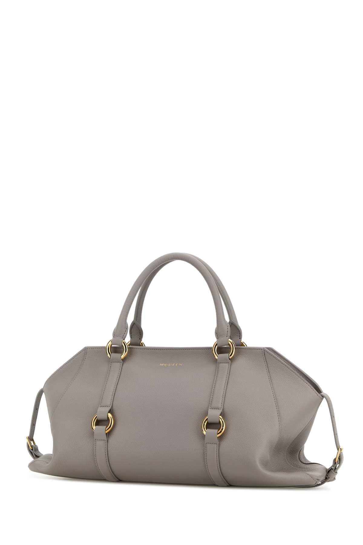 Alexander Mcqueen Women Grey Leather Medium Farringdon Handbag