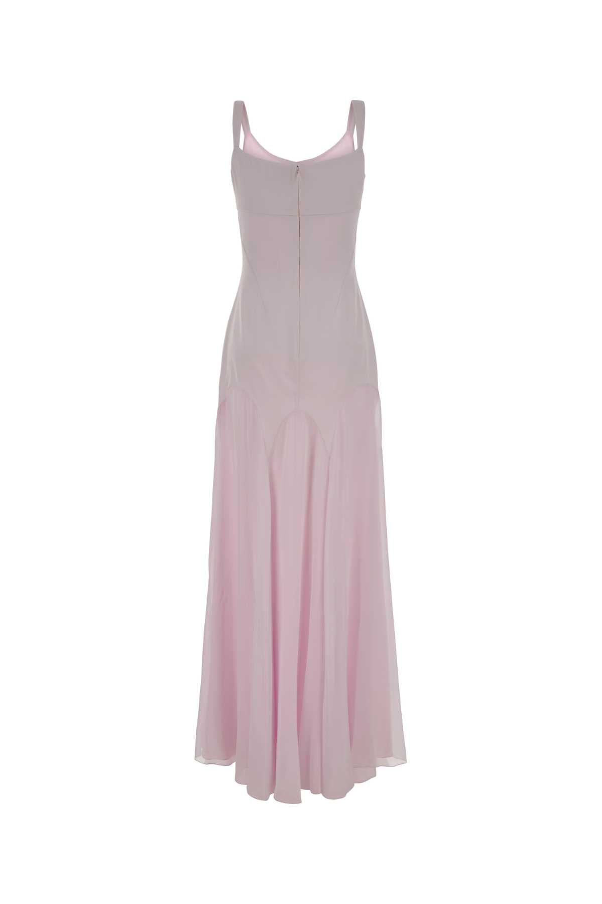 Alexander Mcqueen Women Lilac Satin Long Dress ALEXANDER MCQUEEN