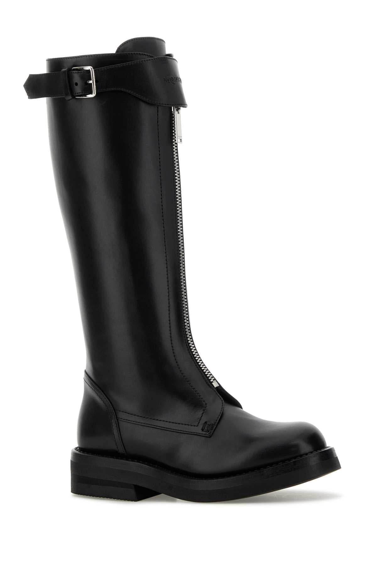 Alexander Mcqueen Women Black Leather Countryside Boots ALEXANDER MCQUEEN