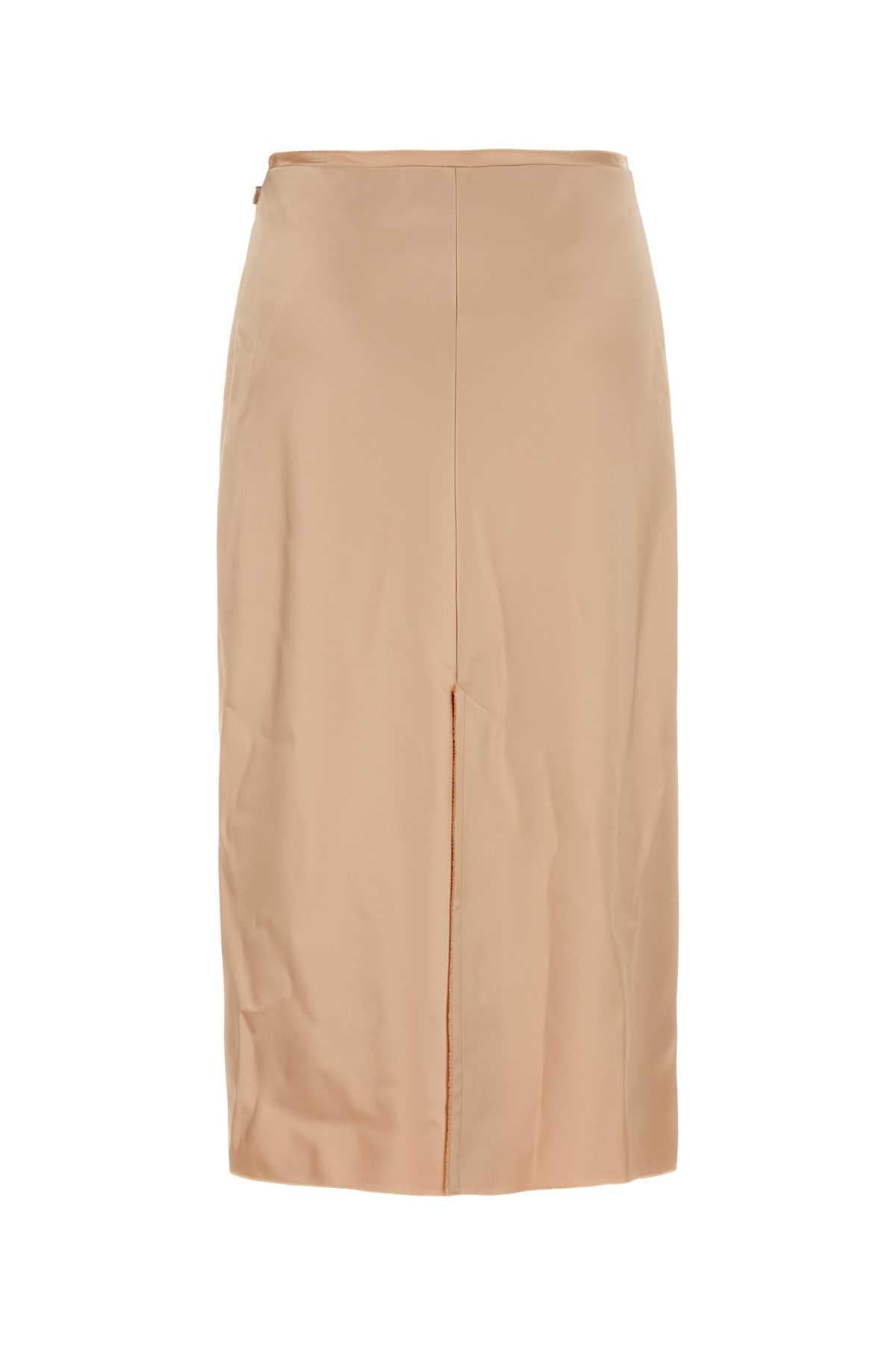 Ami Women Skin Pink Stretch Satin Skirt AMI PARIS