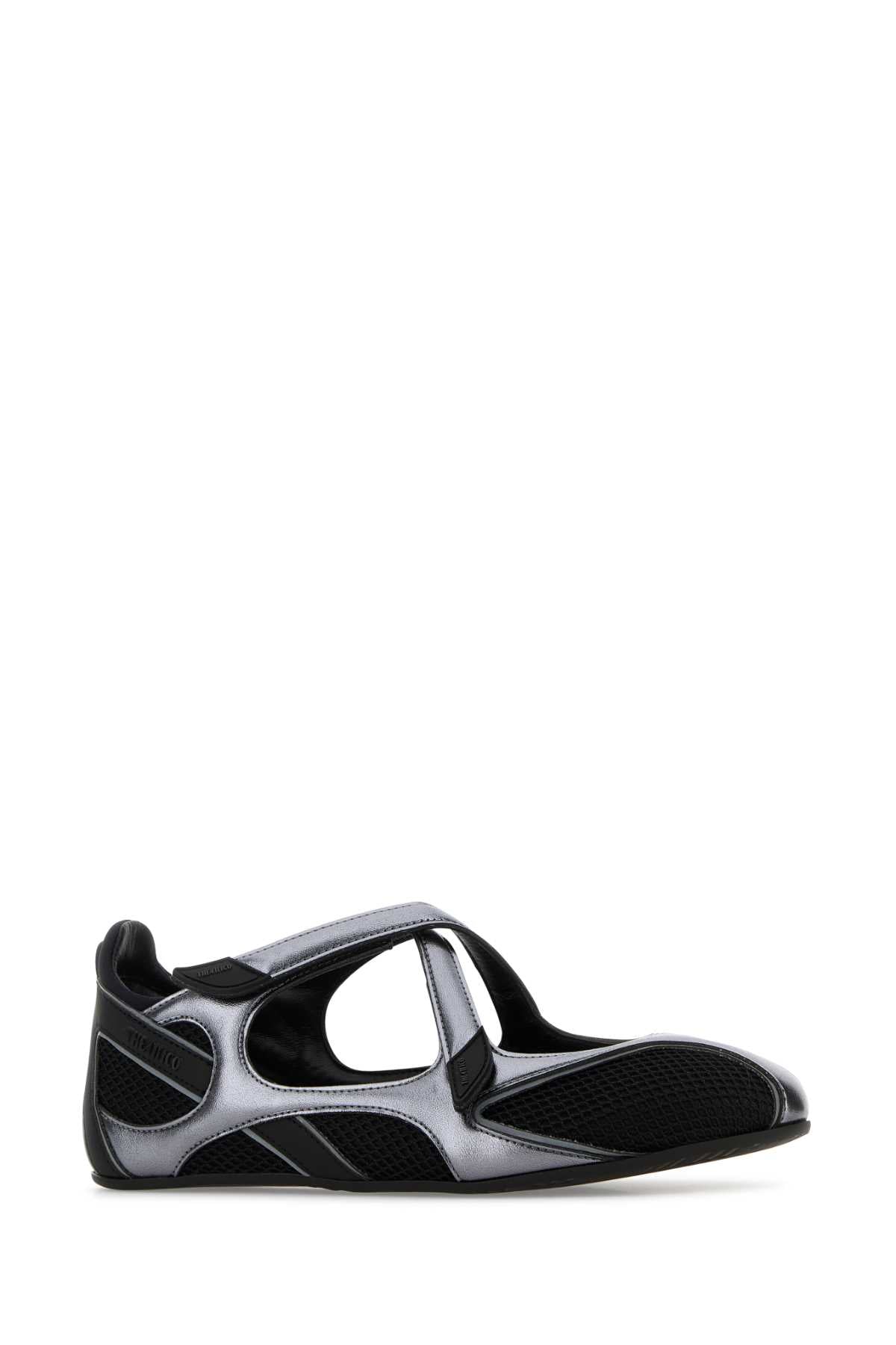 The Attico Women Two-Tone Mesh And Synthetic Leather Nomad Ballerinas THE ATTICO