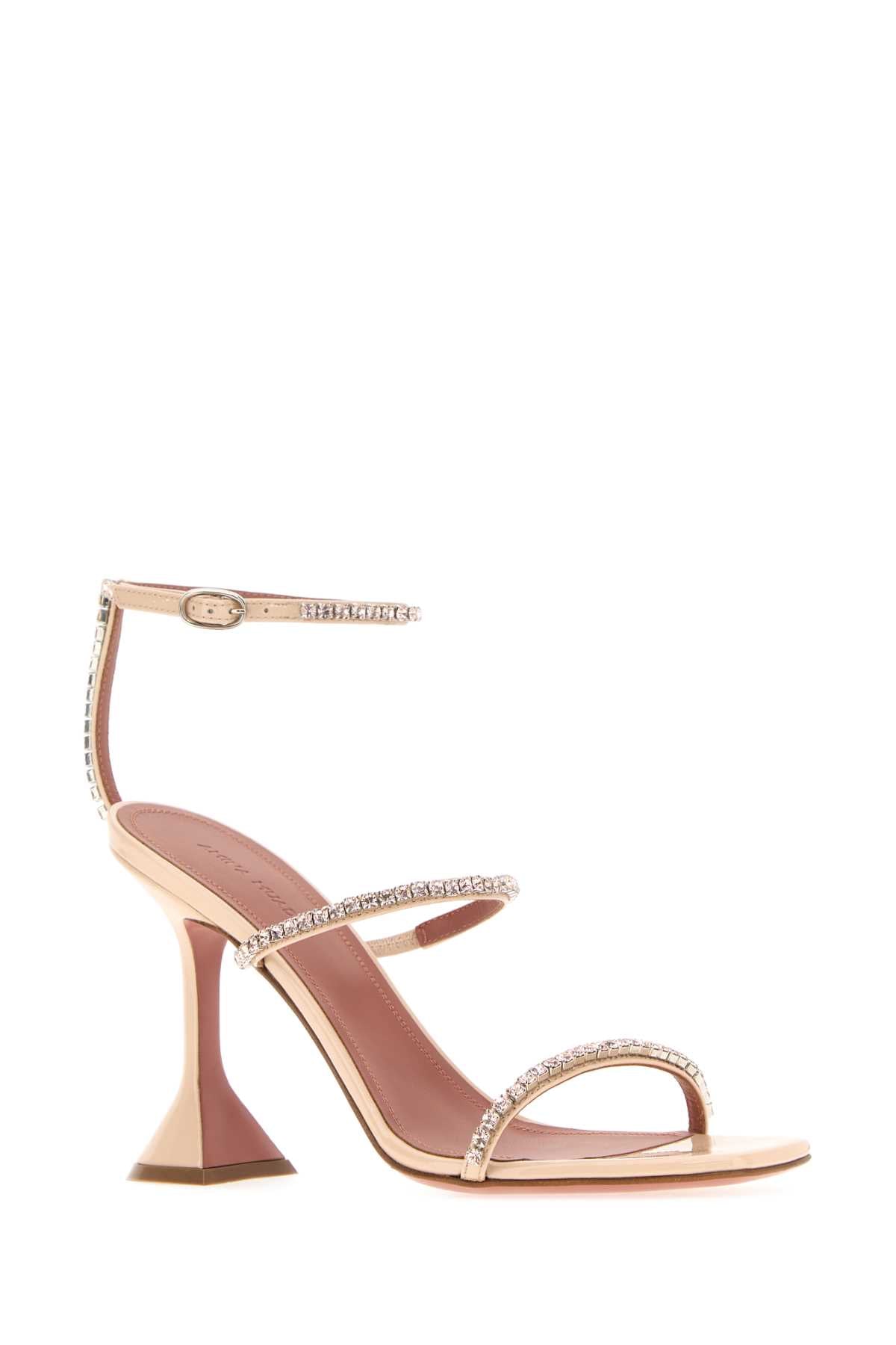 Amina Muaddi Women Skin Pink Leather Gilda Sandals
