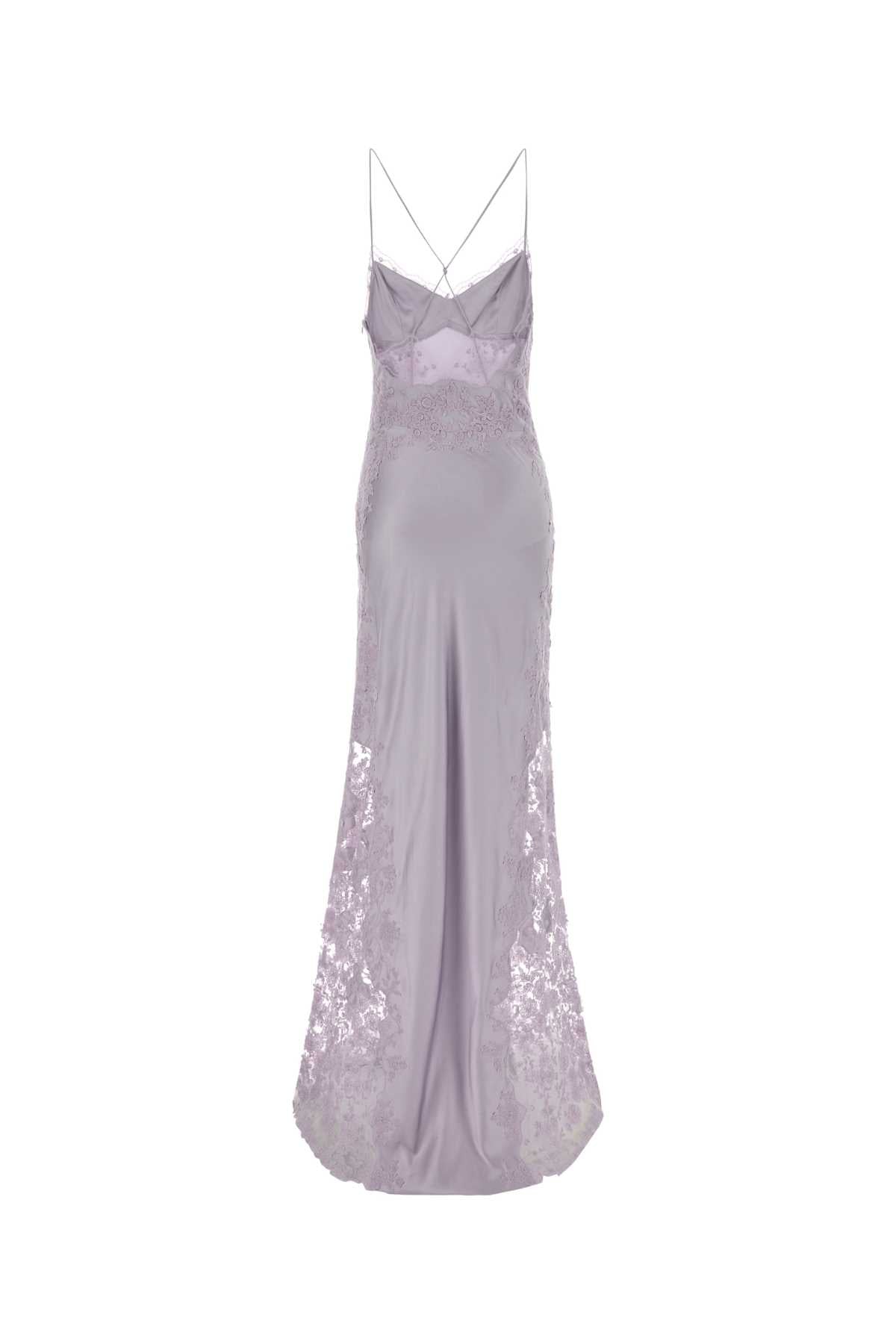 Ermanno Scervino Women Lilac Satin Long Dress ERMANO SCERVINO