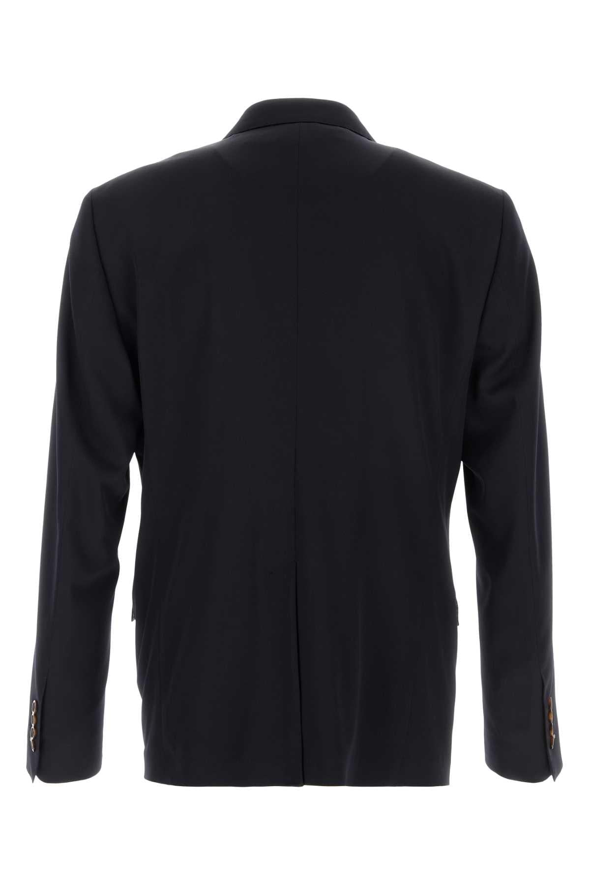 Dolce & Gabbana Men Black Stretch Wool Blazer DOLCE & GABBANA