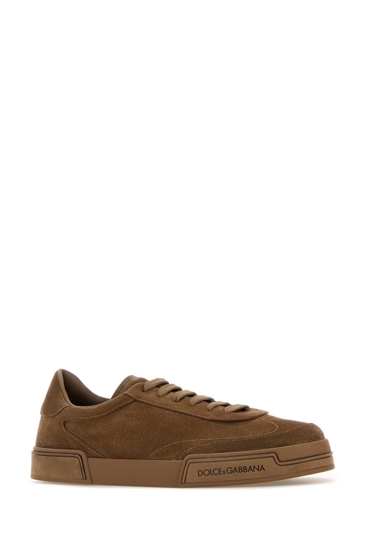 Dolce & Gabbana Men Brown Suede Sneakers DOLCE & GABBANA